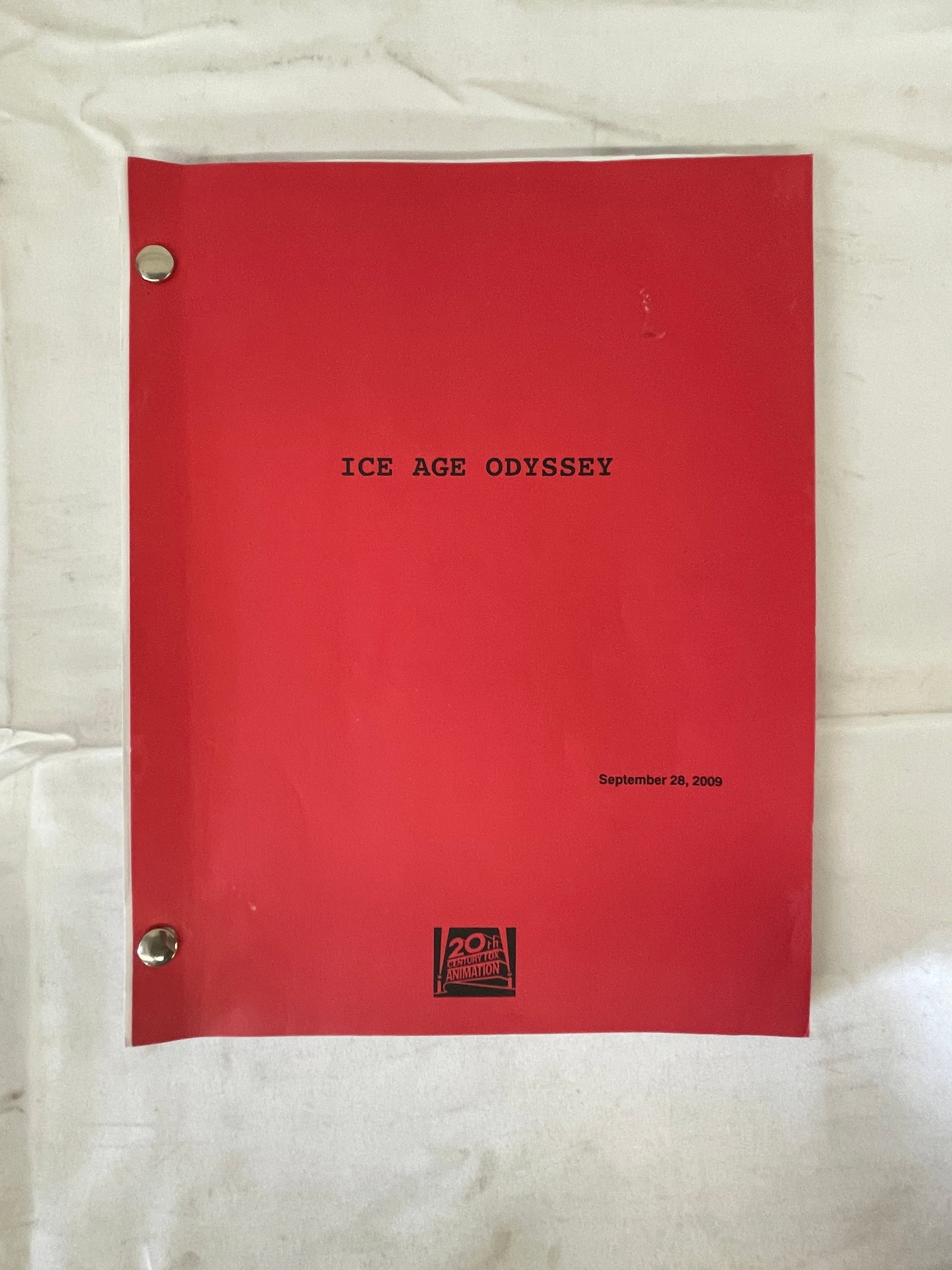 Ice Adge Odyssey 2009 Fox Hand Annotated Movie Screenplay Script (1 of 11)