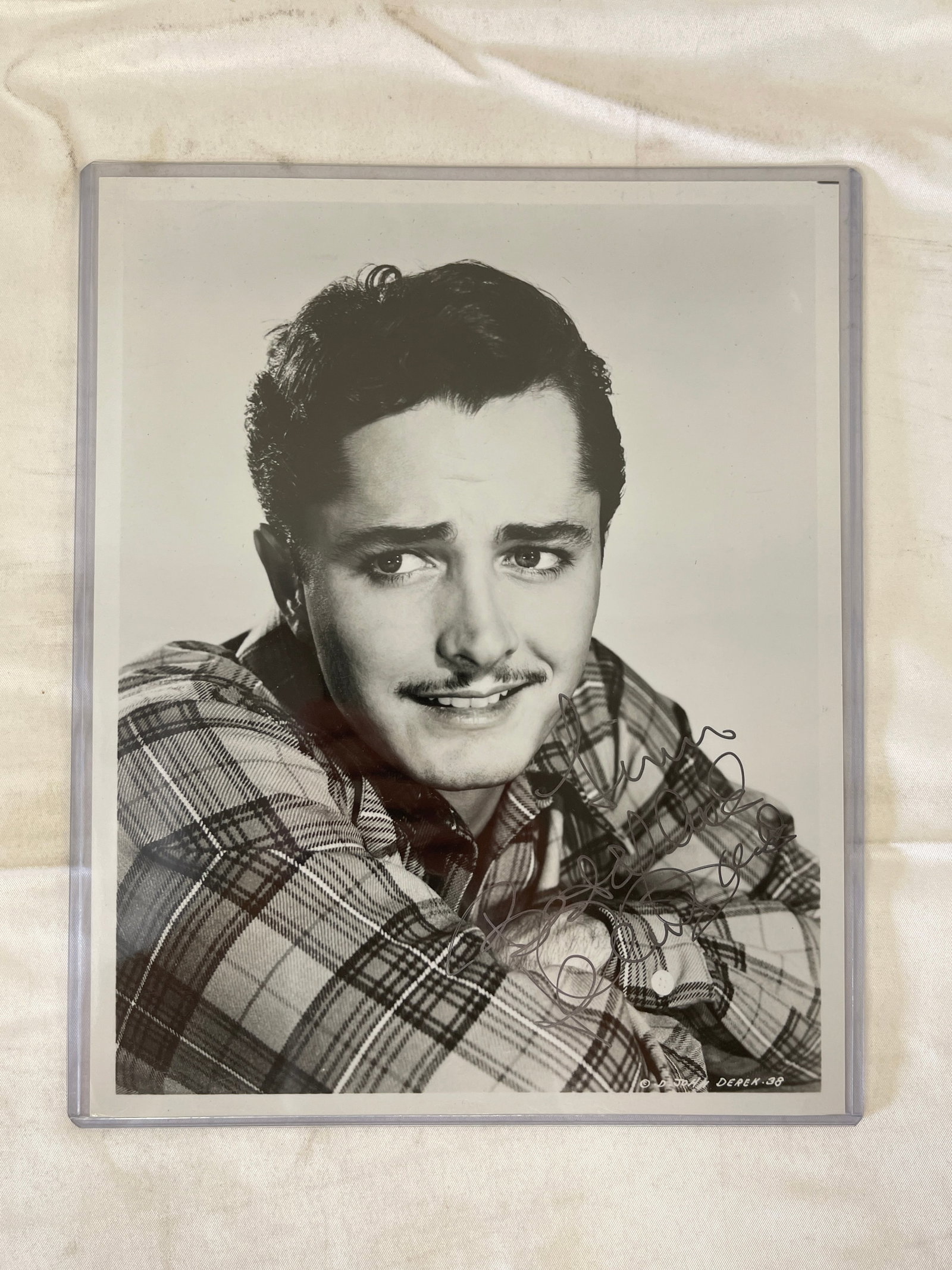 John Derek Signed Vintage 8x10 B&W Studio Portrait Photo Autographed (1 of 5)