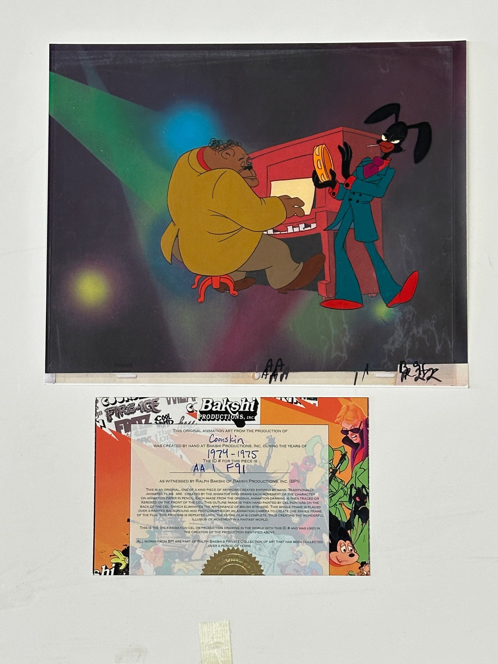 Coonskin 1974-75 Ralph Bakshi Original Production Animation Cel Multi-Cel Setup (1 of 8)