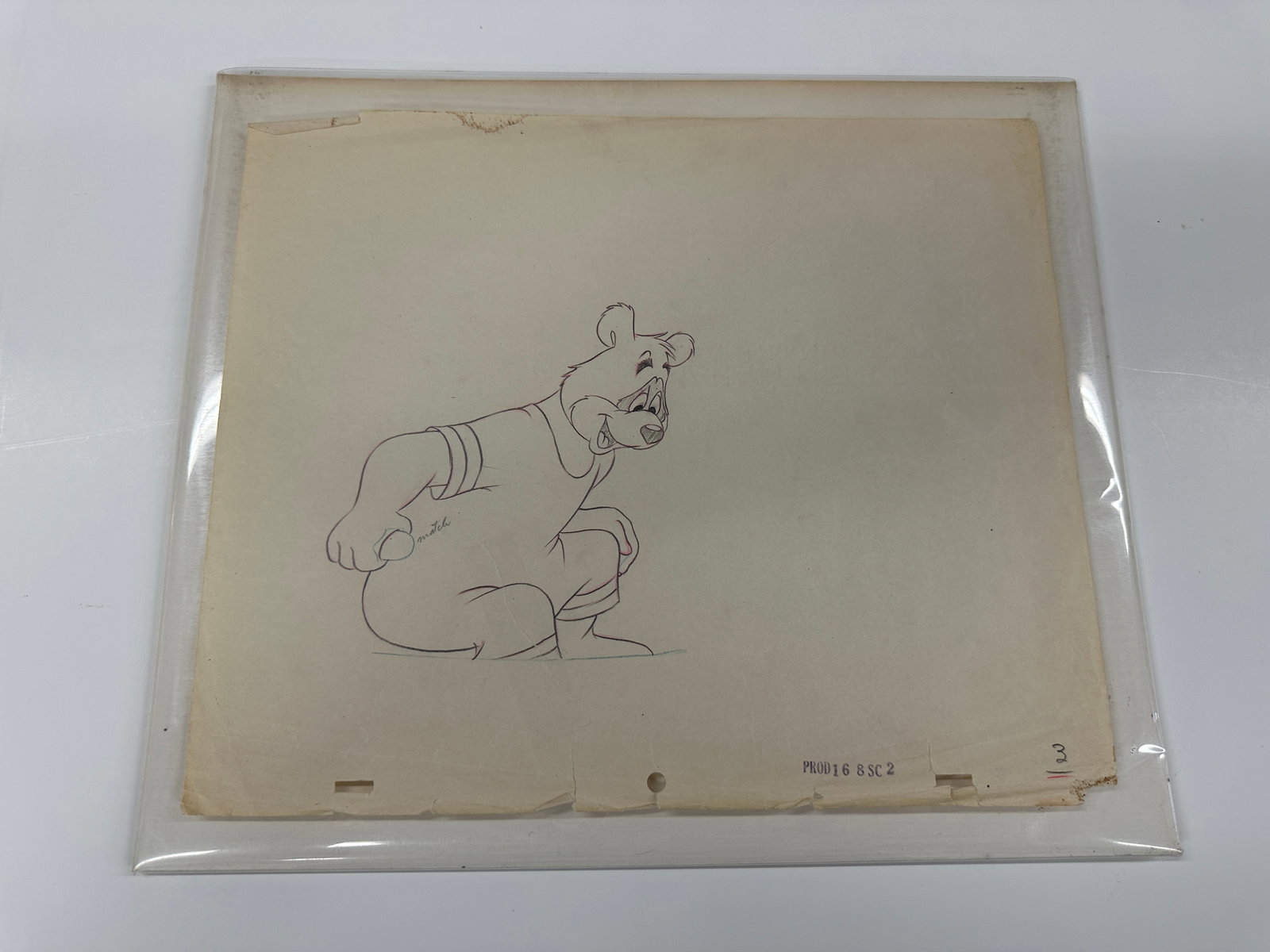 Barney Bear MGM Vintage Original Production Animation Cel Drawing (1 of 6)