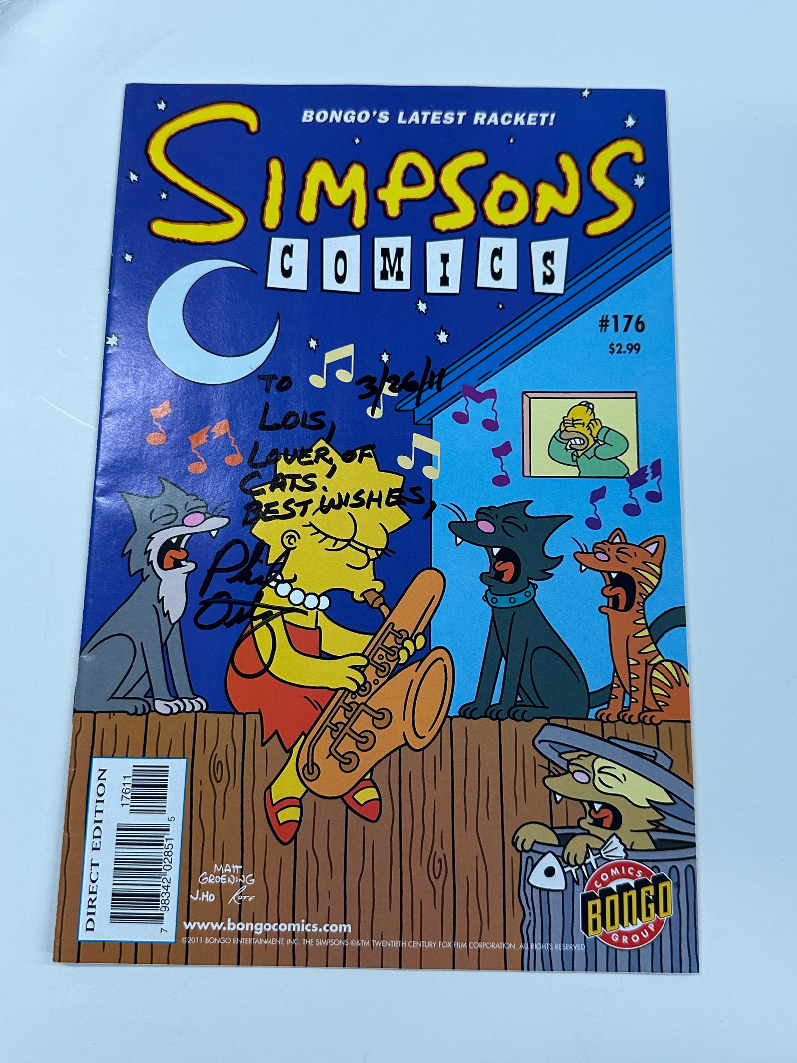 Lisa Simpson Simpsons Comics #176 Signed Phil Ortiz Inscribed 2011 Bongo (1 of 3)