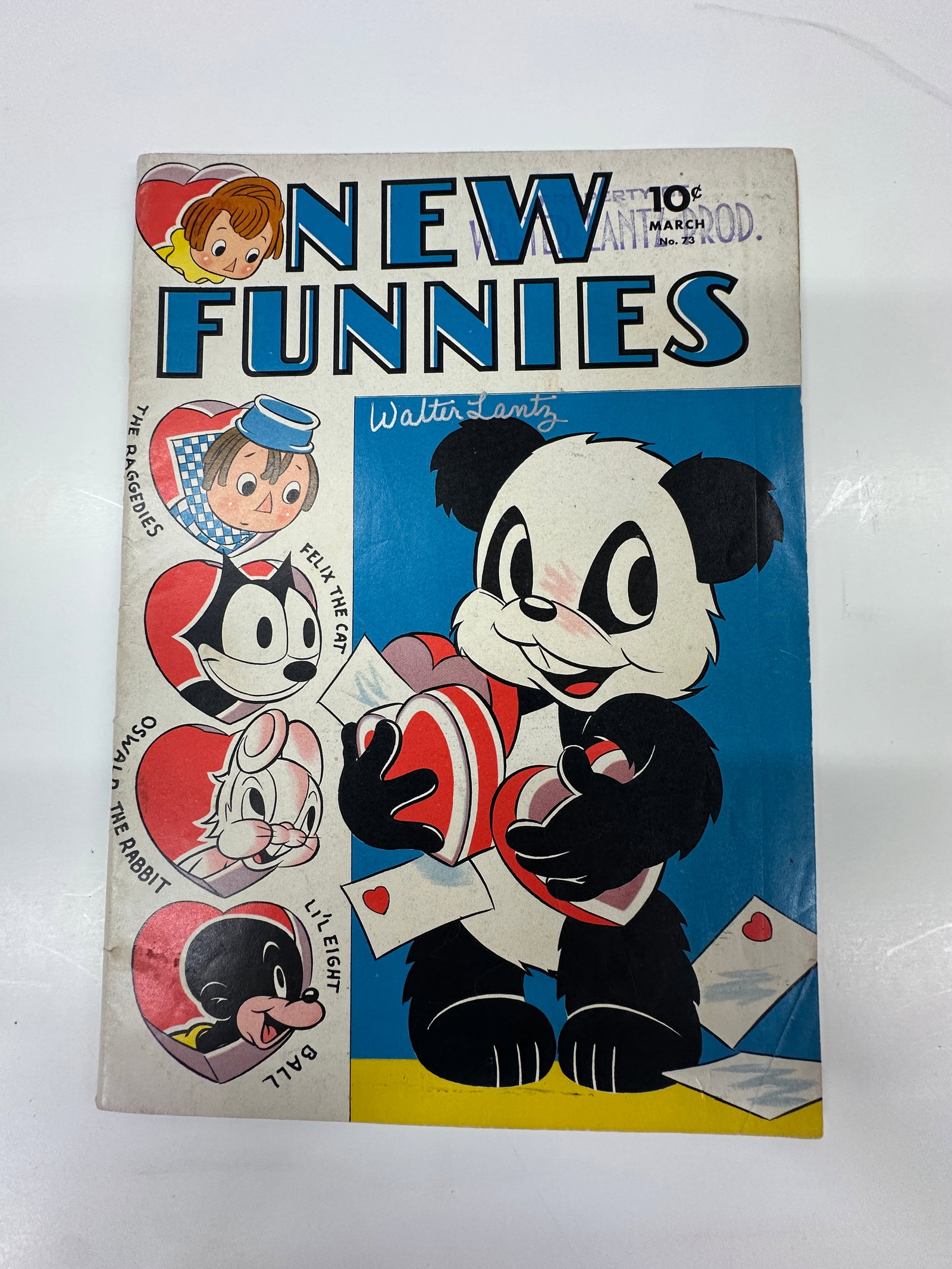 New Funnies #73 Dell Comics 1943 Walter Lantz Signed Andy Panda Cover (1 of 4)