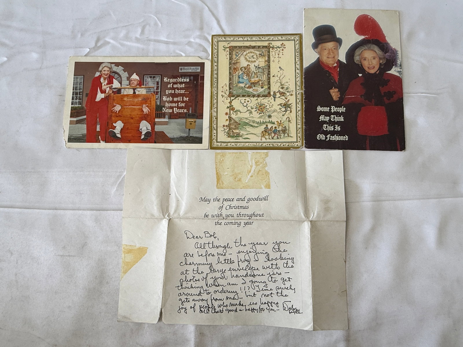 Bob Hope Vintage Christmas Cards & Handwritten Letter Holiday Memorabilia Set: Bob Hope Vintage Christmas Cards & Handwritten Letter Holiday Memorabilia Set