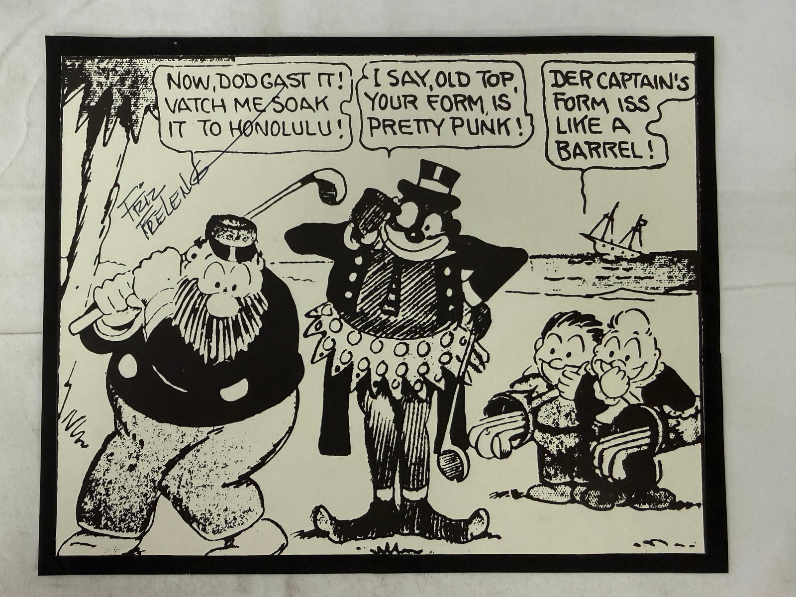 Friz Freleng Signed Katzenjammer Kids Vintage Comic Strip Print (1 of 3)