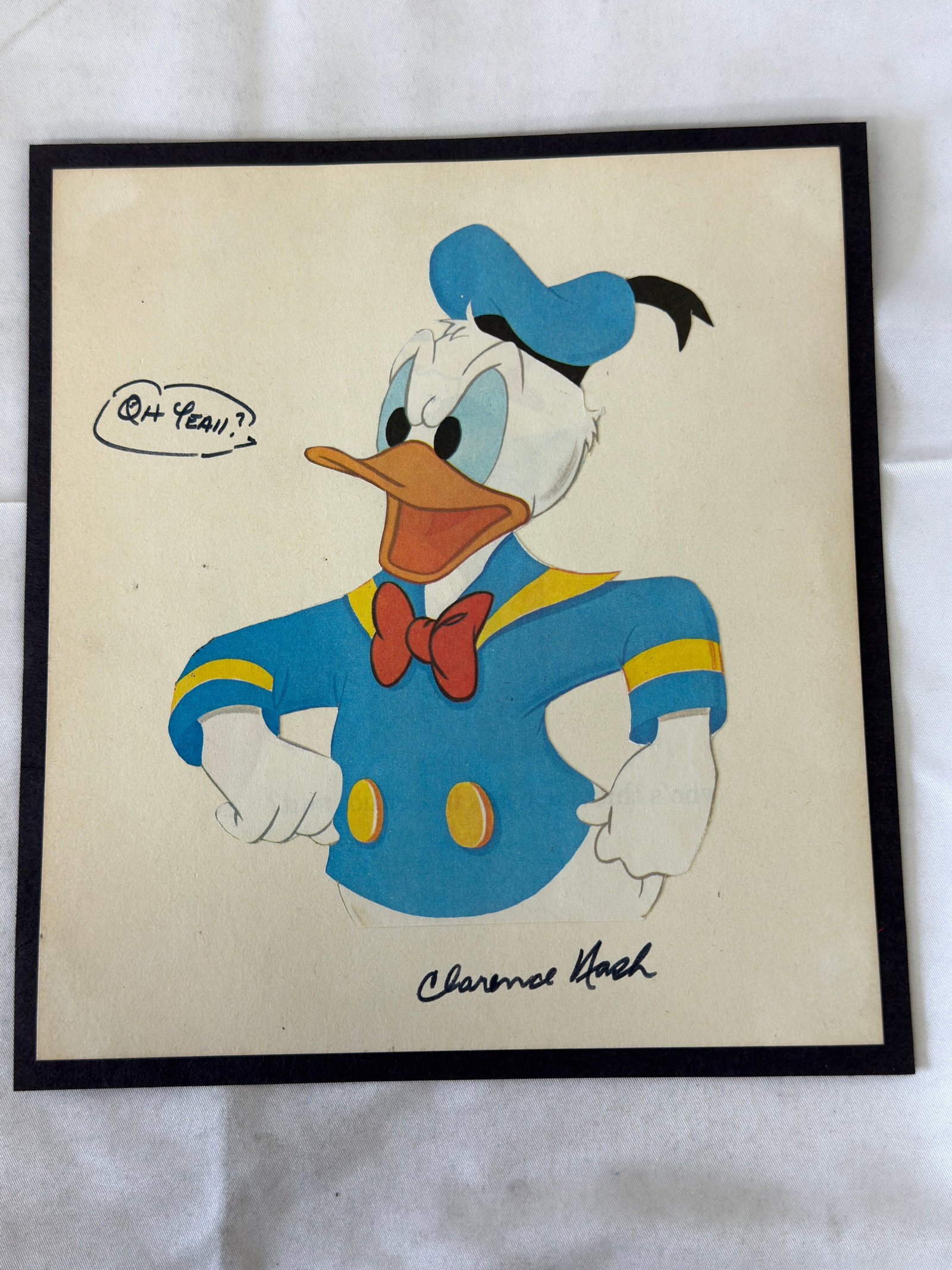 Donald Duck Disney Original Production Cel Signed Clarence Nash 'Oh Yeah?' (1 of 4)