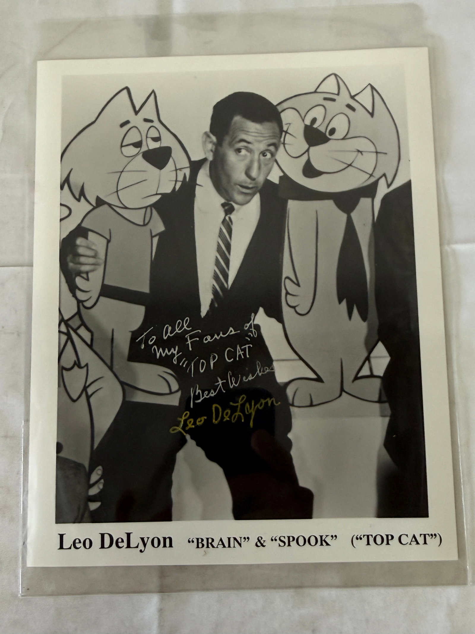 Leo De Lyon Signed 8x10 Photo Brain & Spook Top Cat Hanna-Barbera Autograph (1 of 3)