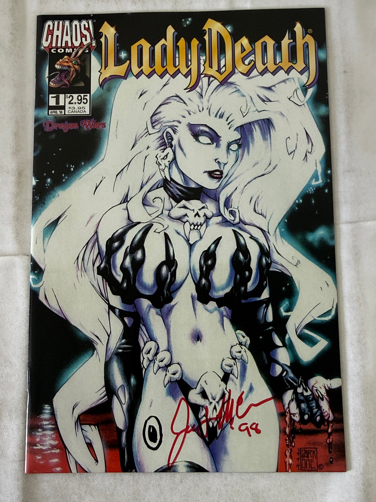 Lady Death #1 Dragon Wars Chaos Comics Signed Comic Book 1998 (1 of 3)