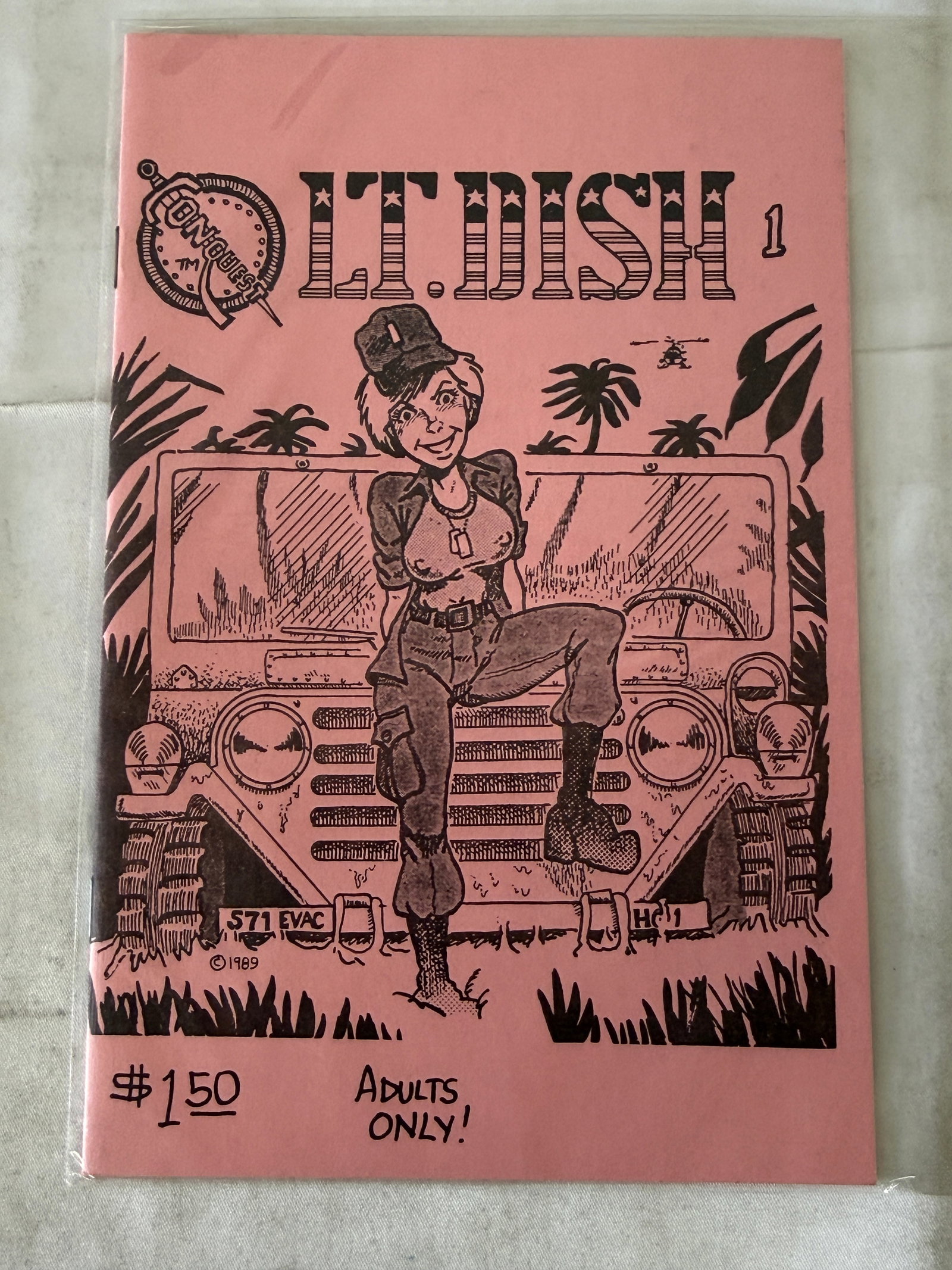 Lt. Dish #1 Adult Underground Comic Book Conquest 1989 Vietnam War Parody (1 of 2)