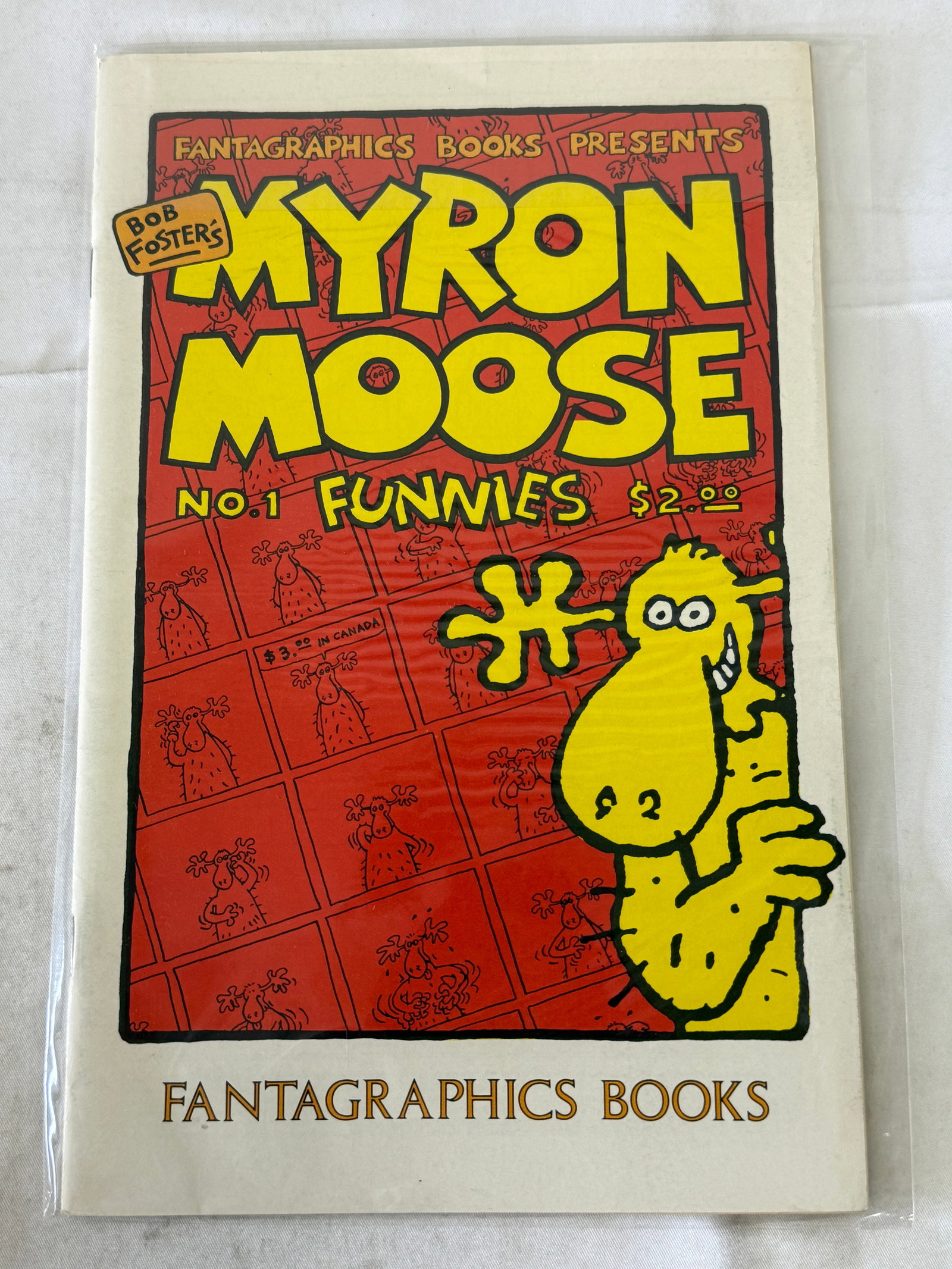 Myron Moose Funnies No.1 Fantagraphics Comics Bob Foster 1986 with Sticker Sheet (1 of 2)