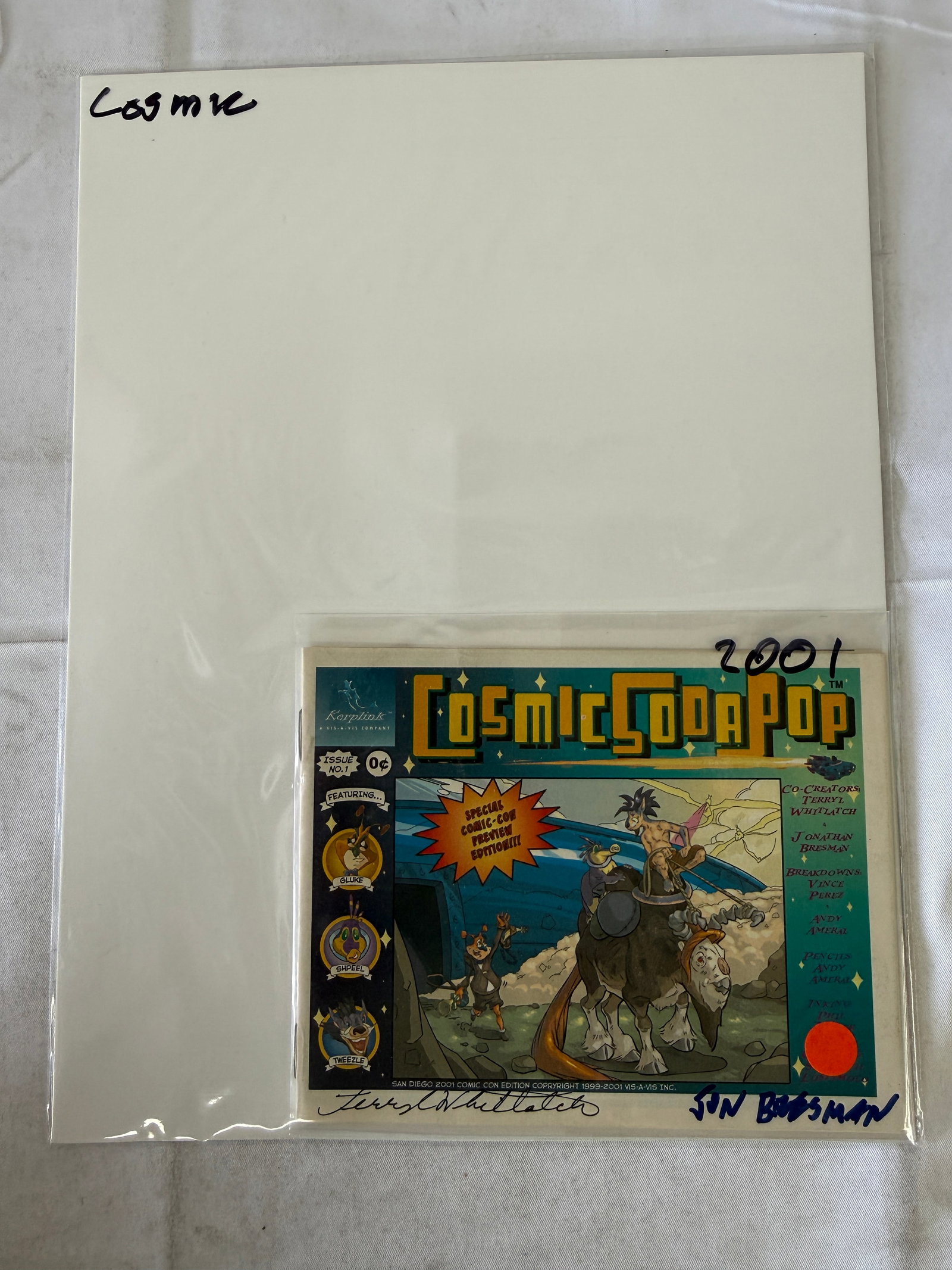 Cosmic Soda Pop #1 San Diego 2001 Comic-Con Preview Edition Signed Whitlatch: Cosmic Soda Pop #1 San Diego 2001 Comic-Con Preview Edition Signed Whitlatch