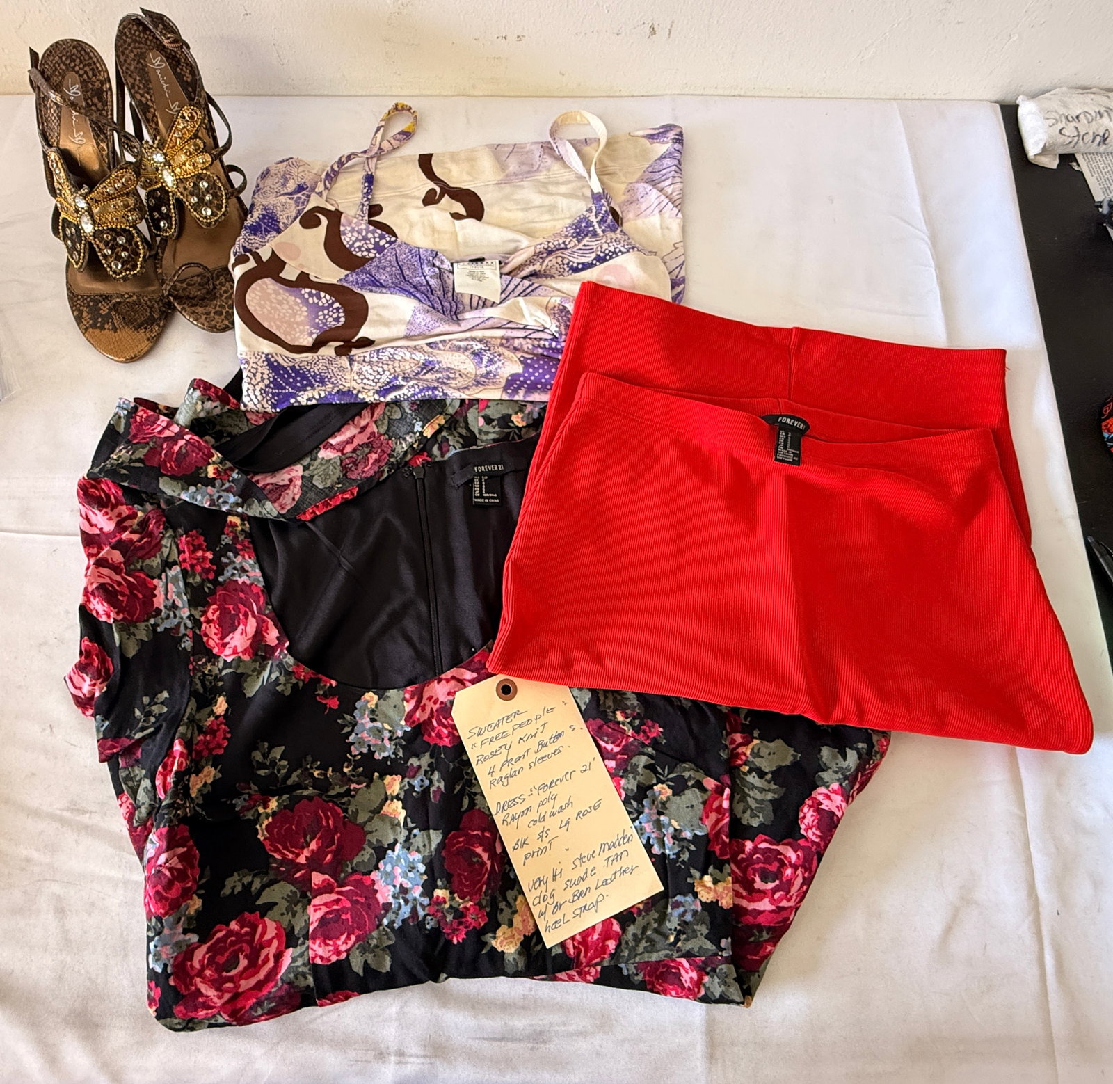 Mixed Clothing & Shoes Lot: Free People, Forever 21, Steve Madden Heels (1 of 2)