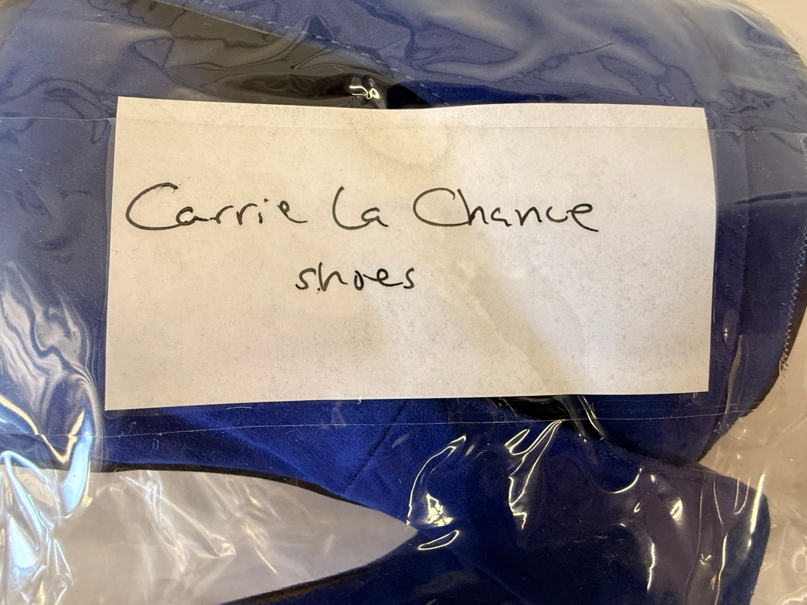 Carrie La Chance Blue Suede Platform Stiletto Heels, Size IXX (9) (1 of 4)