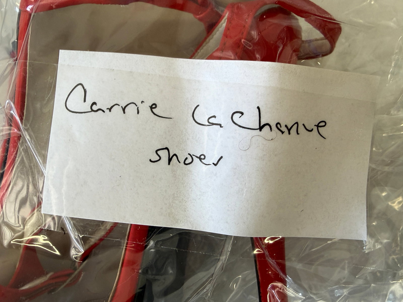 Carrie LaChance Screen-Used Red Patent Leather Strappy Heels Film Costume Shoes (1 of 3)
