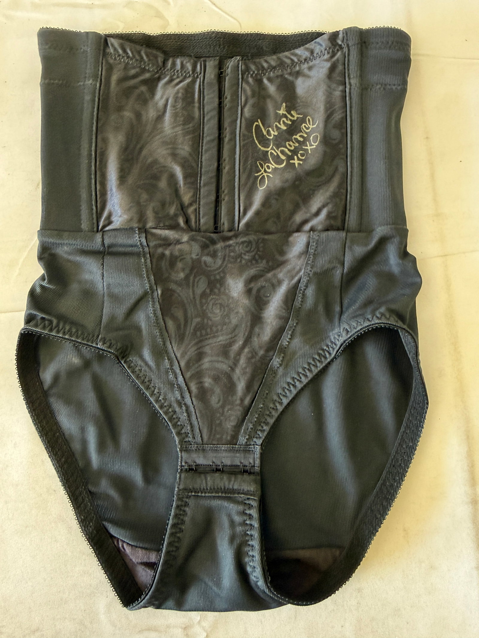 Carrie LaChance XOXO Signed Black Cupid Girdle Shapewear Size SM/CH 2013 (1 of 4)