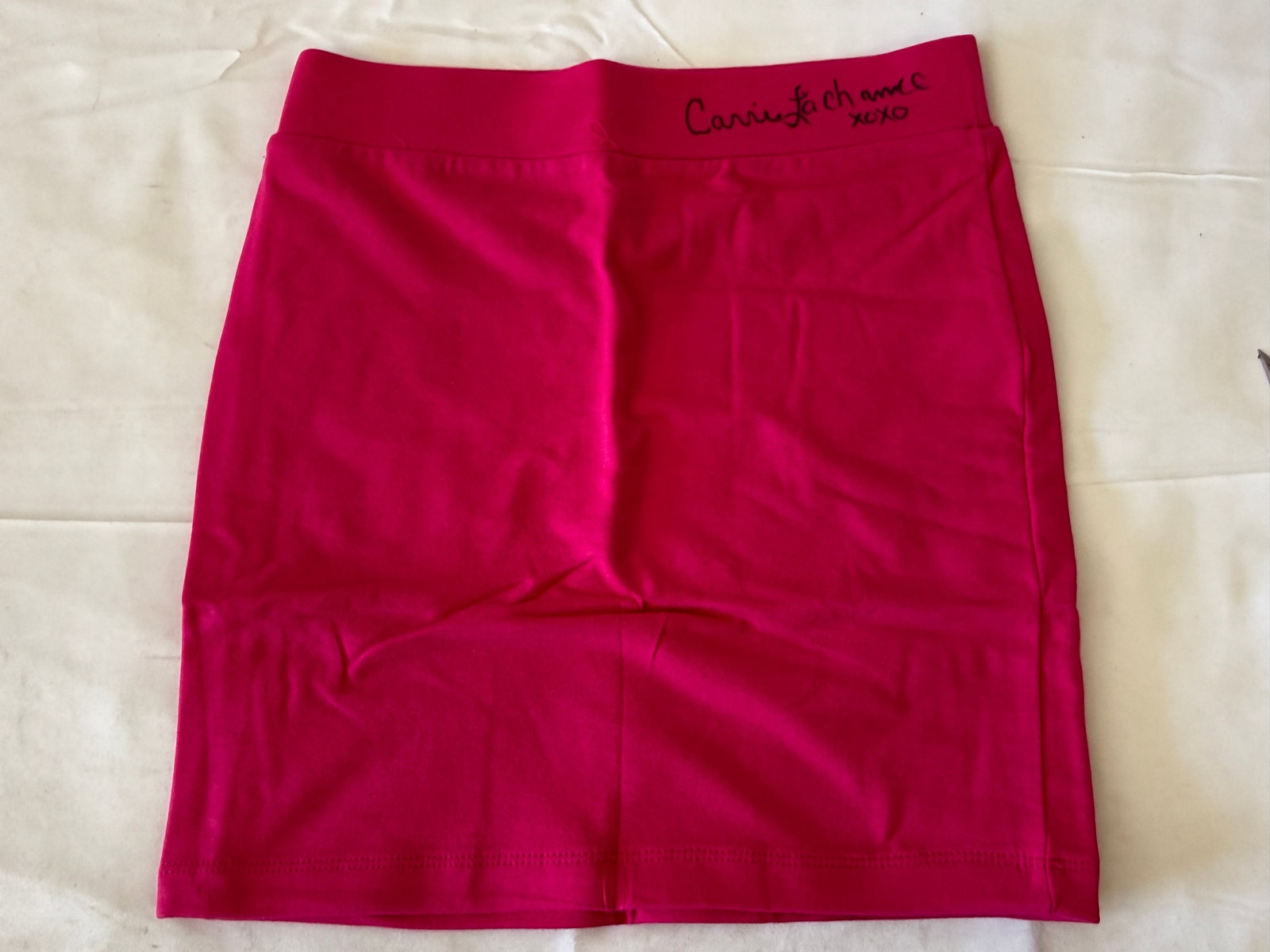 Carrie Lachamce XOXO Signed Hot Pink Forever 21 Mini Skirt Size Small (1 of 3)