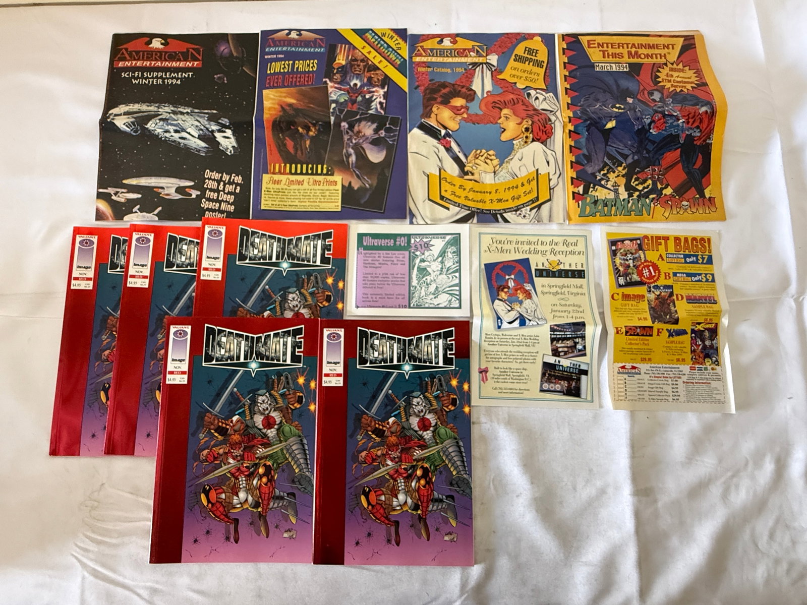 Deathmate Valiant Comics Lot x5 + 1994 American Entertainment Catalogs Bundle (1 of 1)