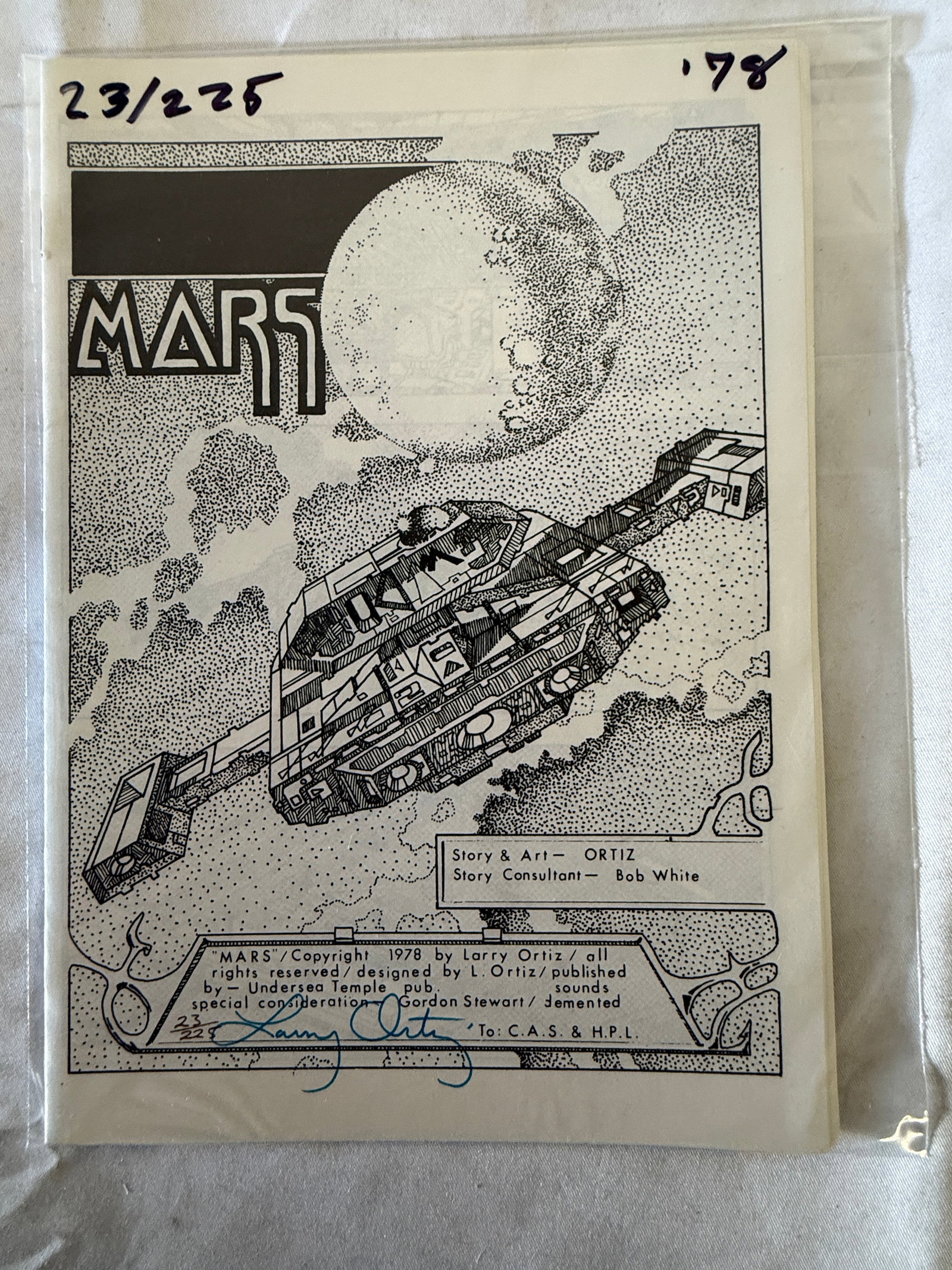 MARS Comic 1978 Larry Ortiz Signed Numbered 23/225 Undersea Temple Publication (1 of 3)