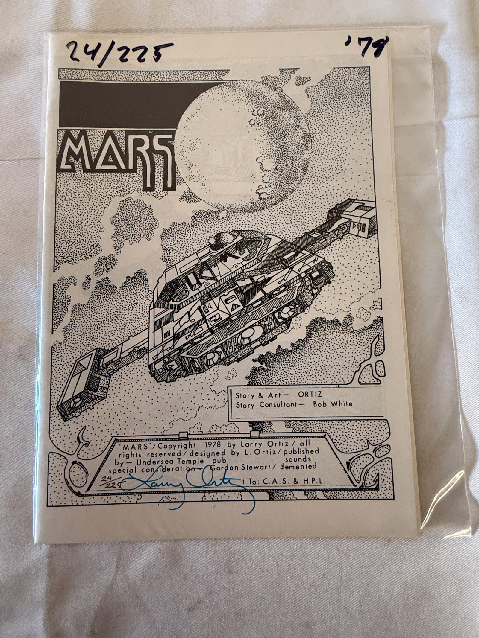 MARS #24/225 Signed Limited Edition Comic 1978 Larry Ortiz Undersea Temple Pub (1 of 3)