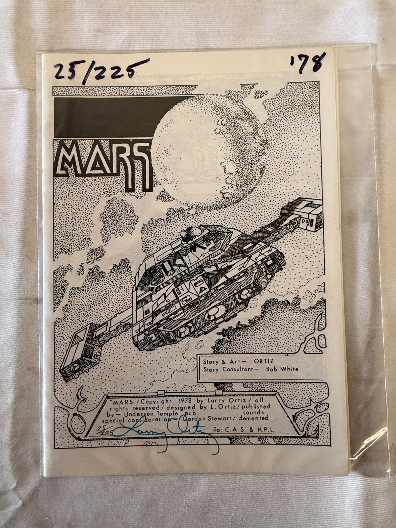 MARS #1 1978 Larry Ortiz Signed & Numbered 25/225 Underground Comic Undersea Temple (1 of 3)