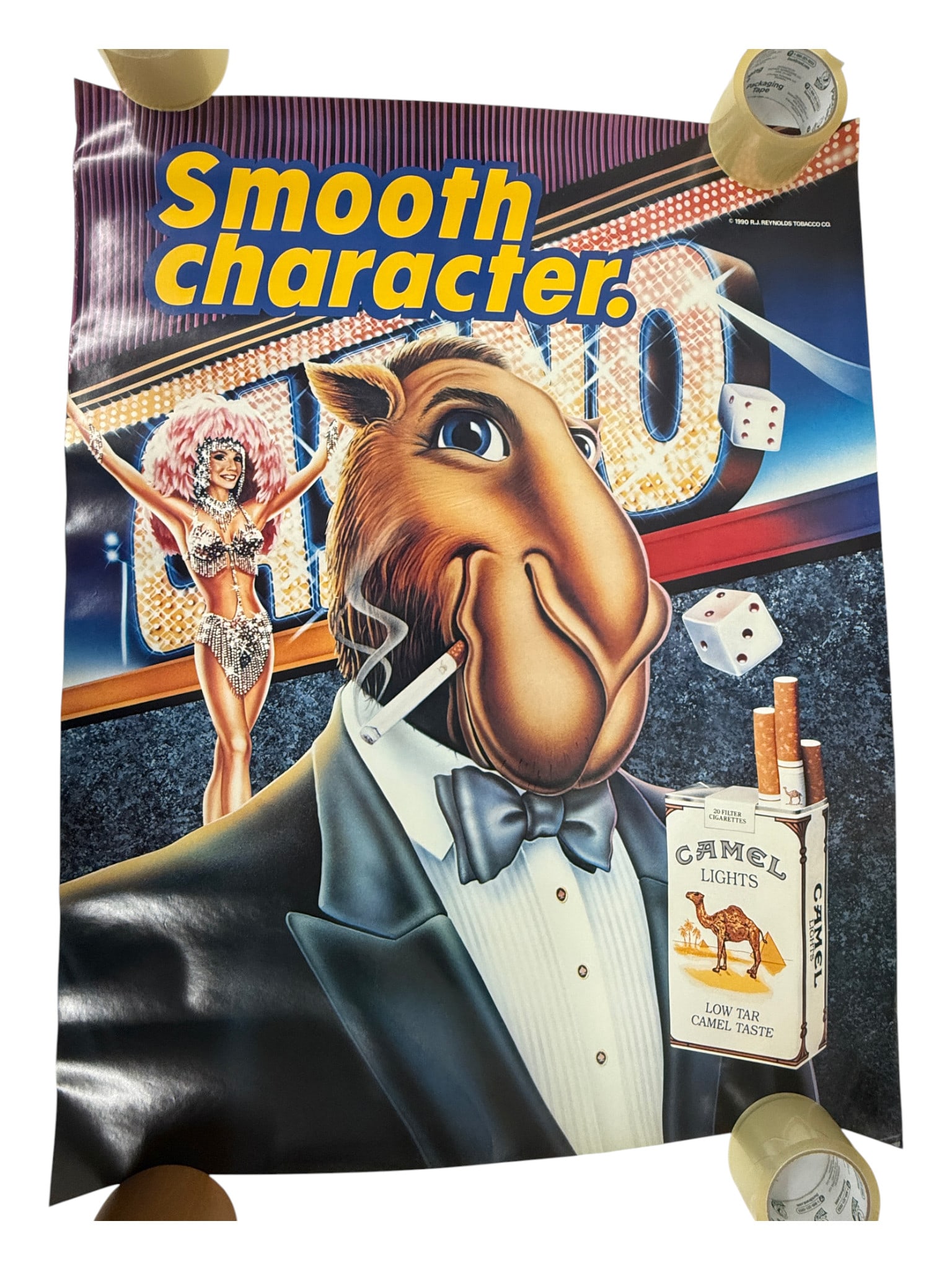 Joe Camel 'Smooth Character' Camel Lights Cigarette Advertising Poster 1990 RJR (1 of 3)