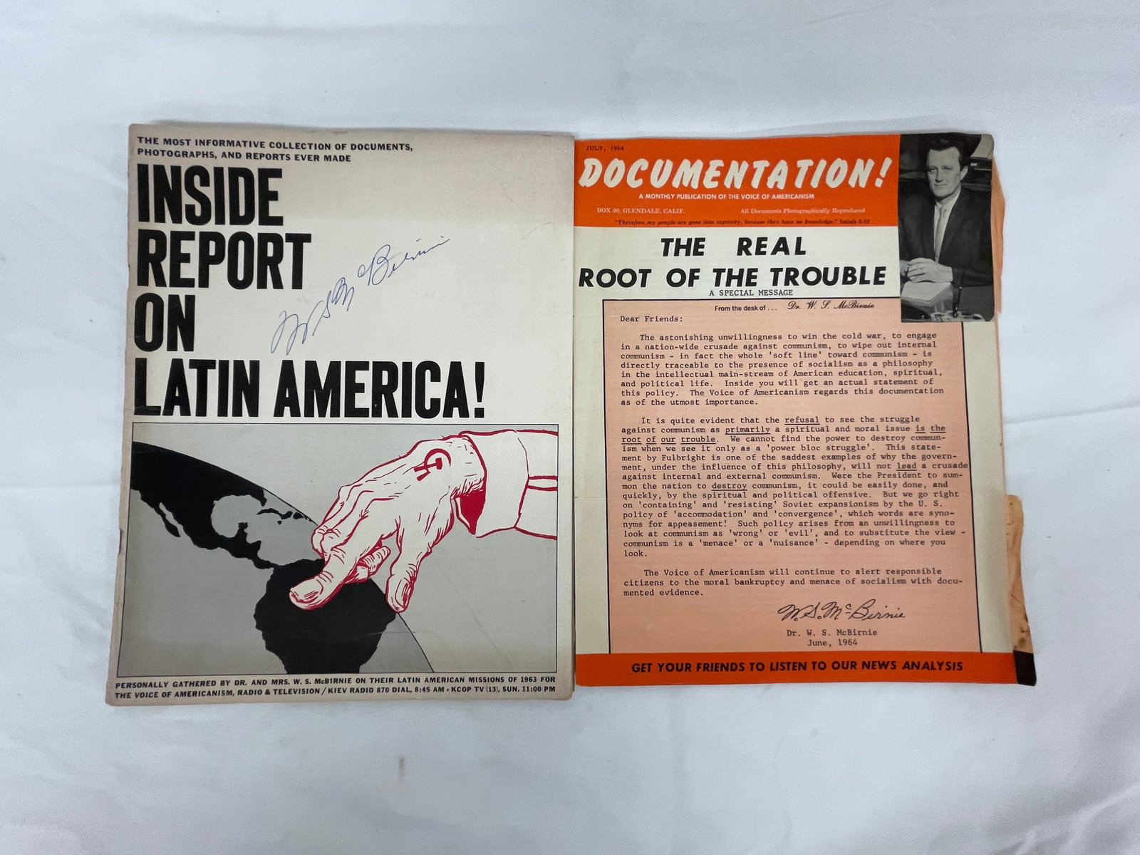 Dr. W.S. McBirnie Voice of Americanism Cold War Anti-Communist Documents 1963-64 (1 of 6)