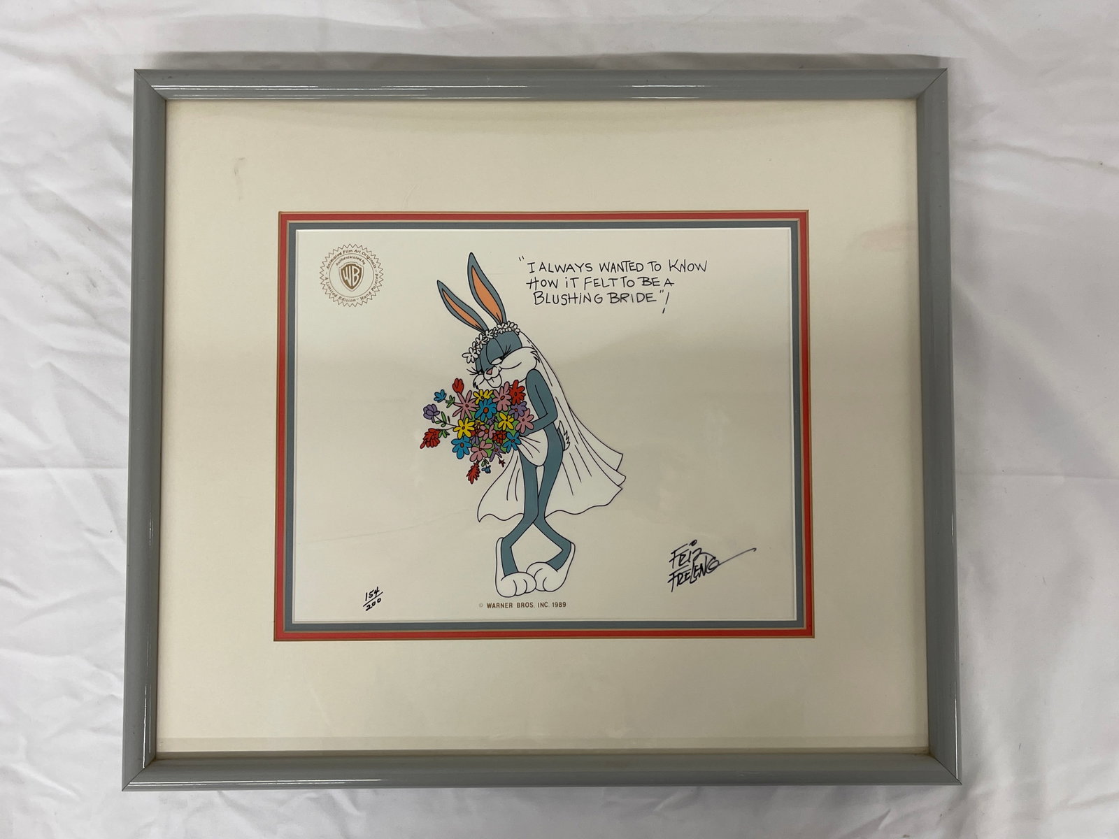 Bugs Bunny Blushing Bride Limited Edition Cel Signed Friz Freleng Warner Bros 1989 (1 of 9)