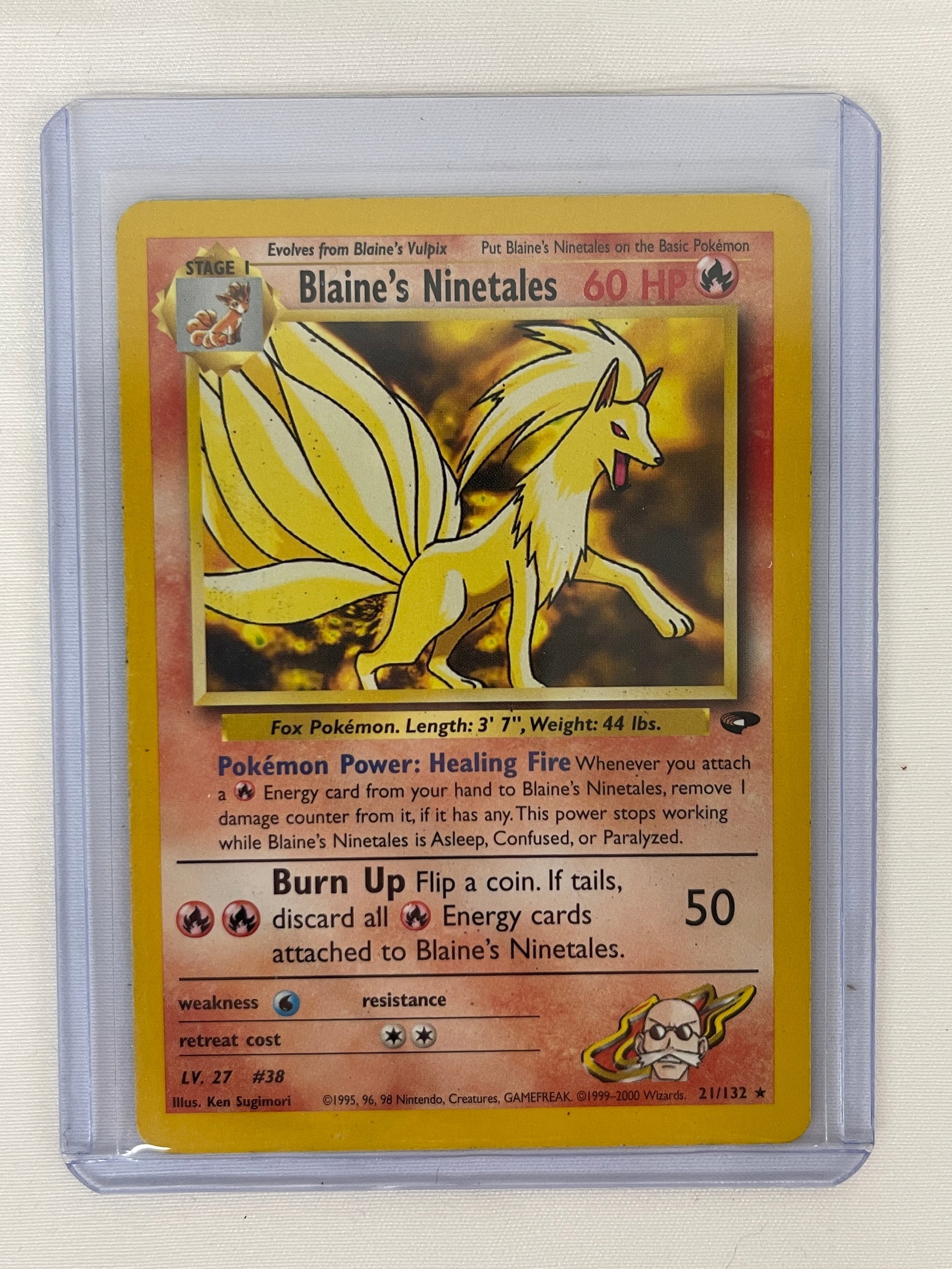 Blaine's Ninetales Holo Rare Pokemon Gym Challenge Card 21/132 TCG 2000 (1 of 2)
