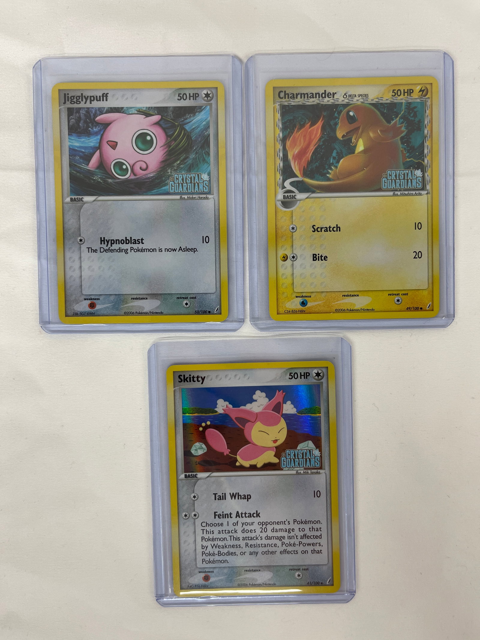 Pokemon EX Crystal Guardians TCG Cards Charmander Jigglypuff Skitty 2006 Set: Pokemon EX Crystal Guardians TCG Cards Charmander Jigglypuff Skitty 2006 Set
