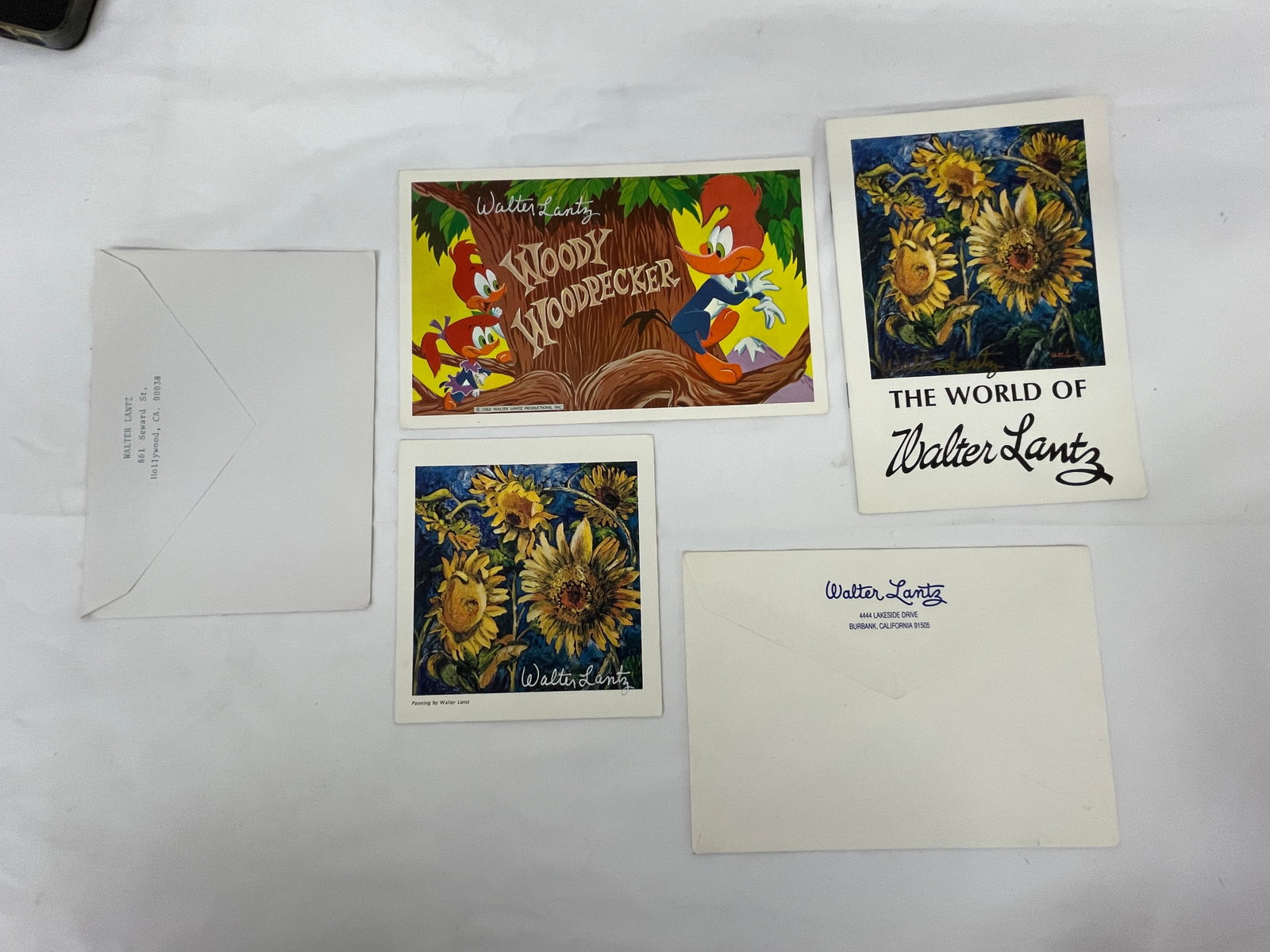 Walter Lantz Woody Woodpecker Signed Postcards Art Catalog Ephemera Collection (1 of 9)