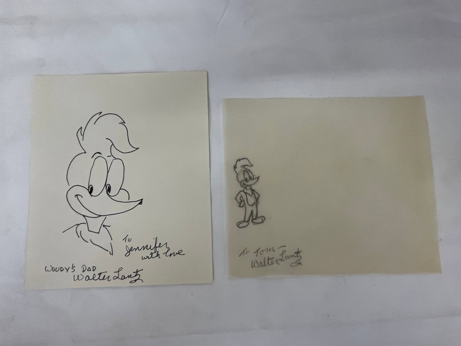 Walter Lantz Woody Woodpecker Original Hand-Drawn Sketches Signed Lot of 2 (1 of 6)