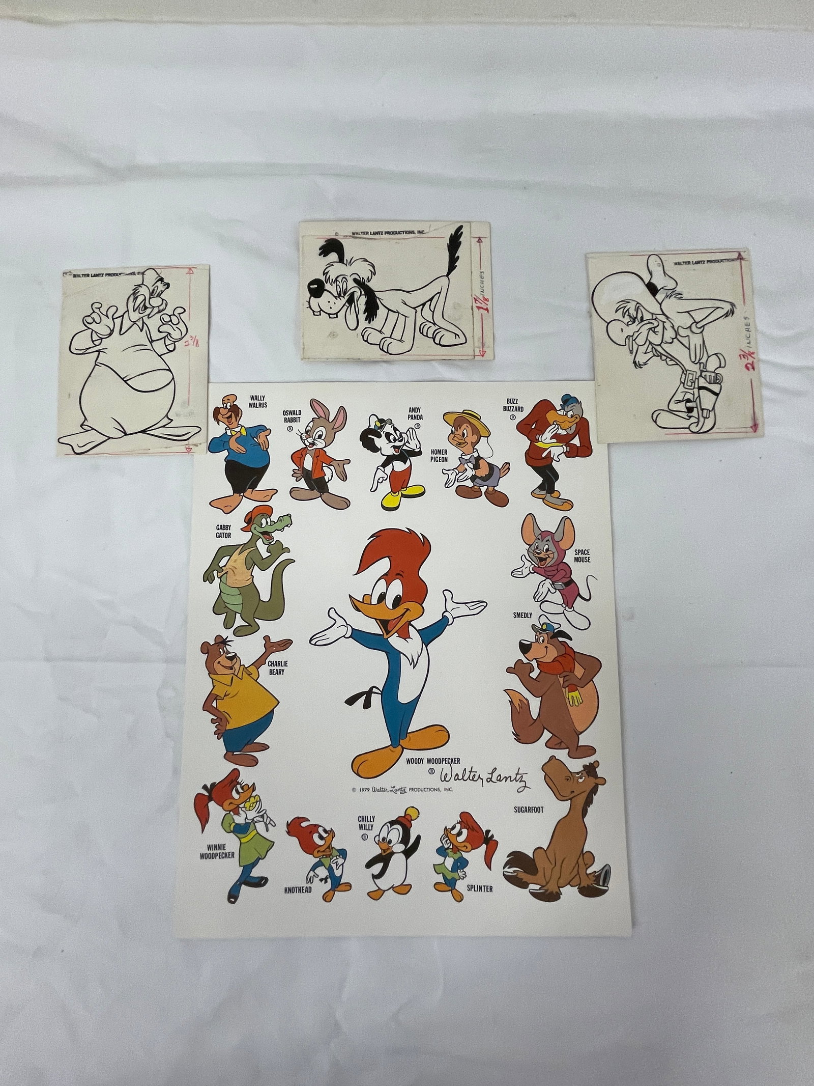 Walter Lantz Productions Woody Woodpecker Character Sheet & Original Art Lot (1 of 7)