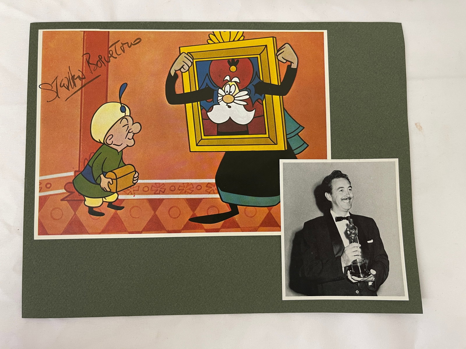 Signed Stephen Bosustow UPA Animation Cel Print with Oscar Photo, 12x10 (1 of 4)