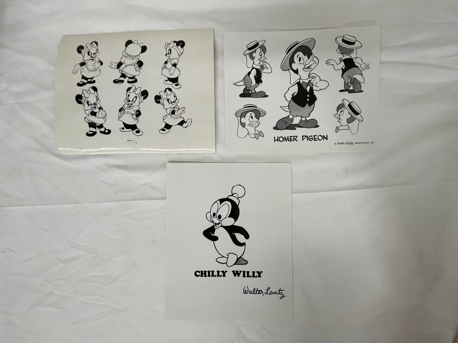 Walter Lantz Productions Chilly Willy Homer Pigeon Miranda Panda Model Sheets (1 of 9)