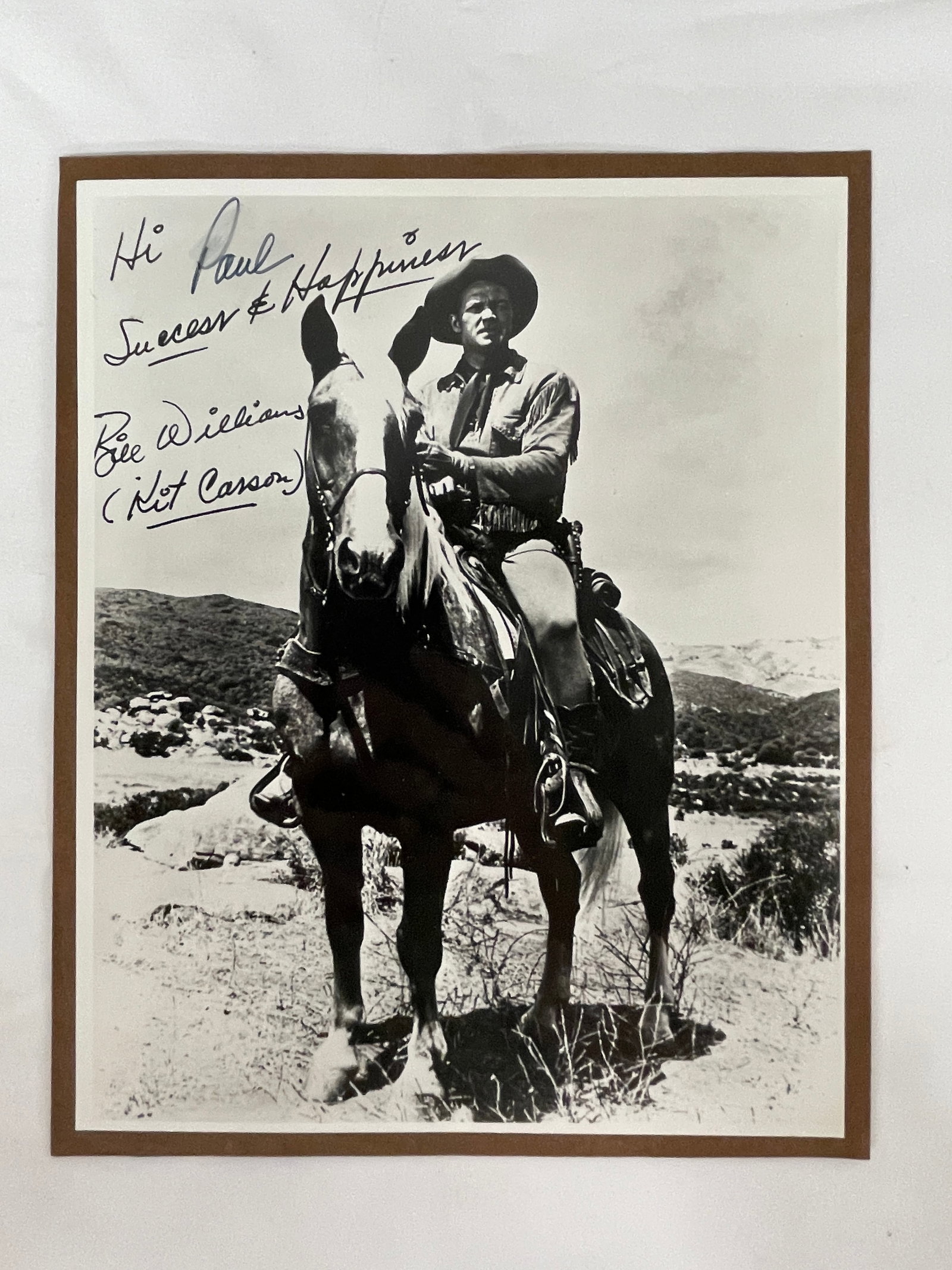 Bill Williams Kit Carson Signed B&W Publicity Photo Inscribed to Paul 8x10 (1 of 4)