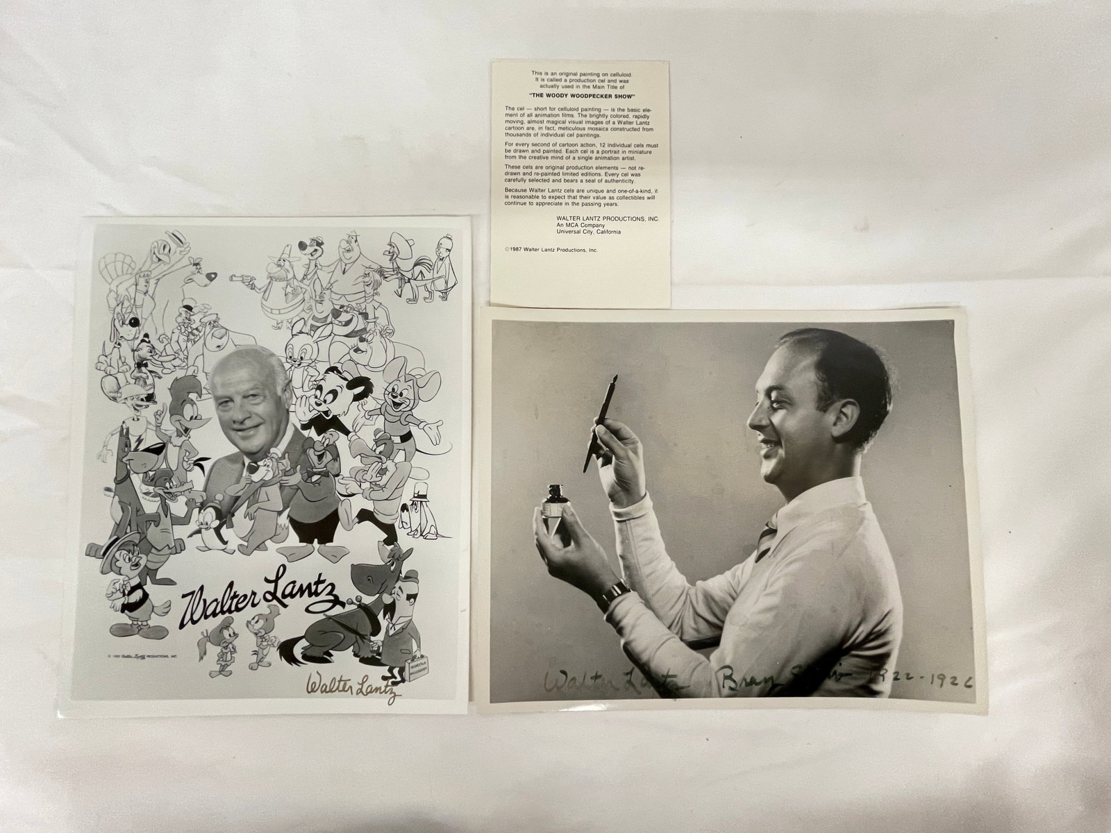 Walter Lantz Signed Photograph Collection Lot: Walter Lantz Signed Photograph Collection Lot