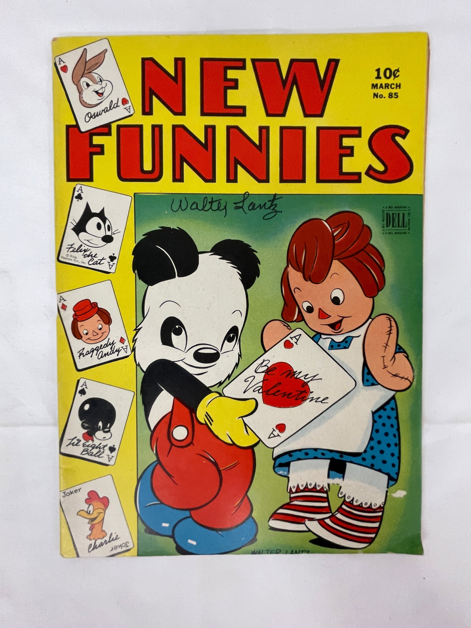 New Funnies #85 Dell Comics 1944 Signed Walter Lantz Andy Panda Valentine (1 of 4)