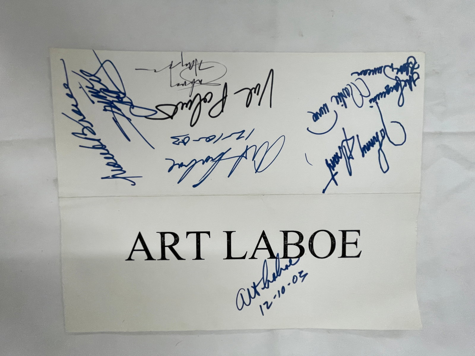 Art Laboe Radio DJ Multi-Signed Paper w/ Johnny Grant, Val Palmer & Others 2003: Art Laboe Radio DJ Multi-Signed Paper w/ Johnny Grant, Val Palmer & Others 2003