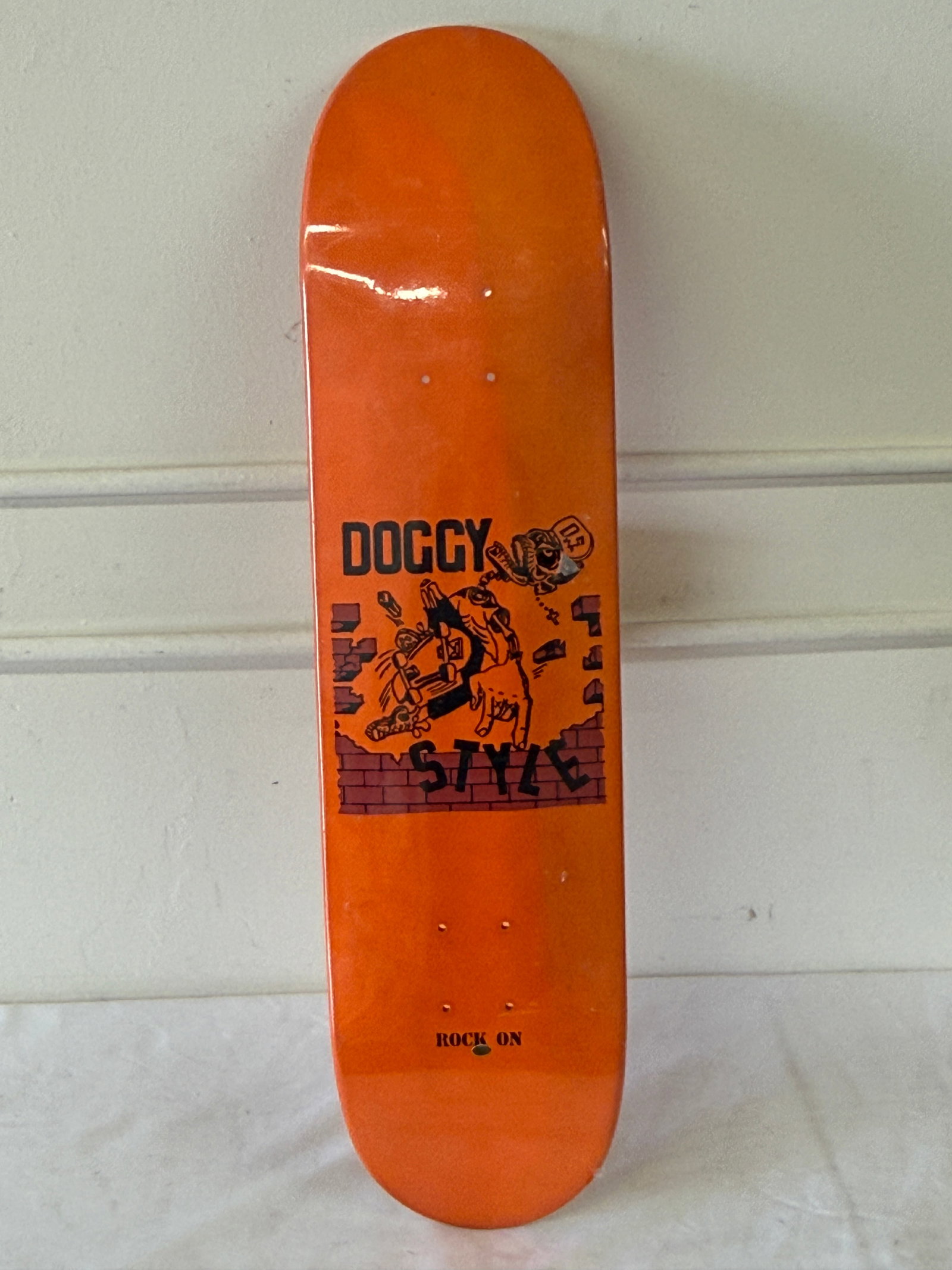 Doggy Style Rock On Orange Skateboard Deck (1 of 2)