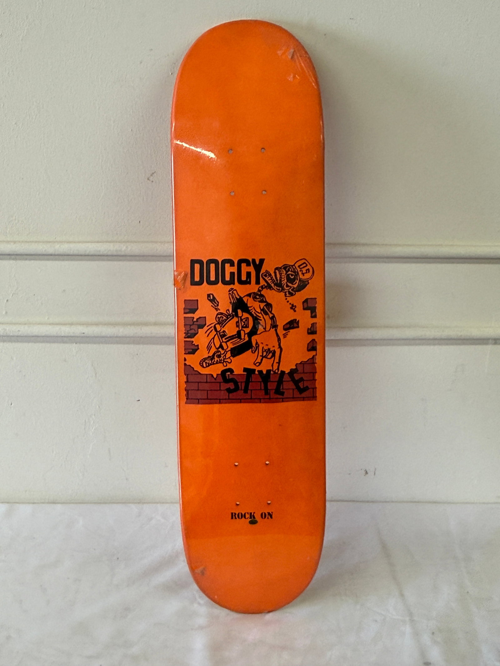 Doggy Style Rock On Orange Skateboard Deck (1 of 2)