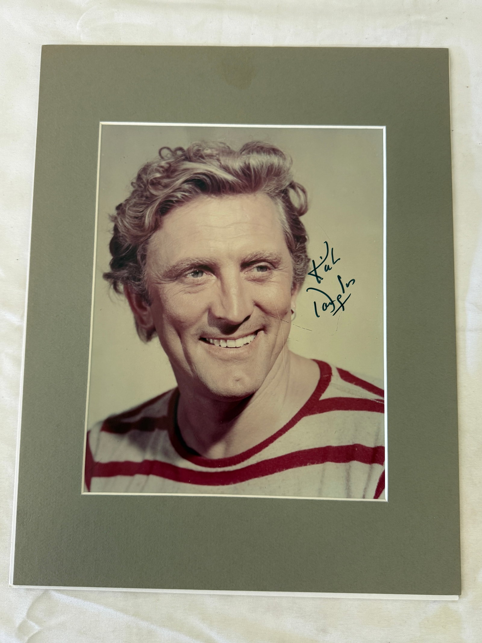 Vintage Signed Sports Portrait Photo Mounted on Green Mat Board (1 of 3)
