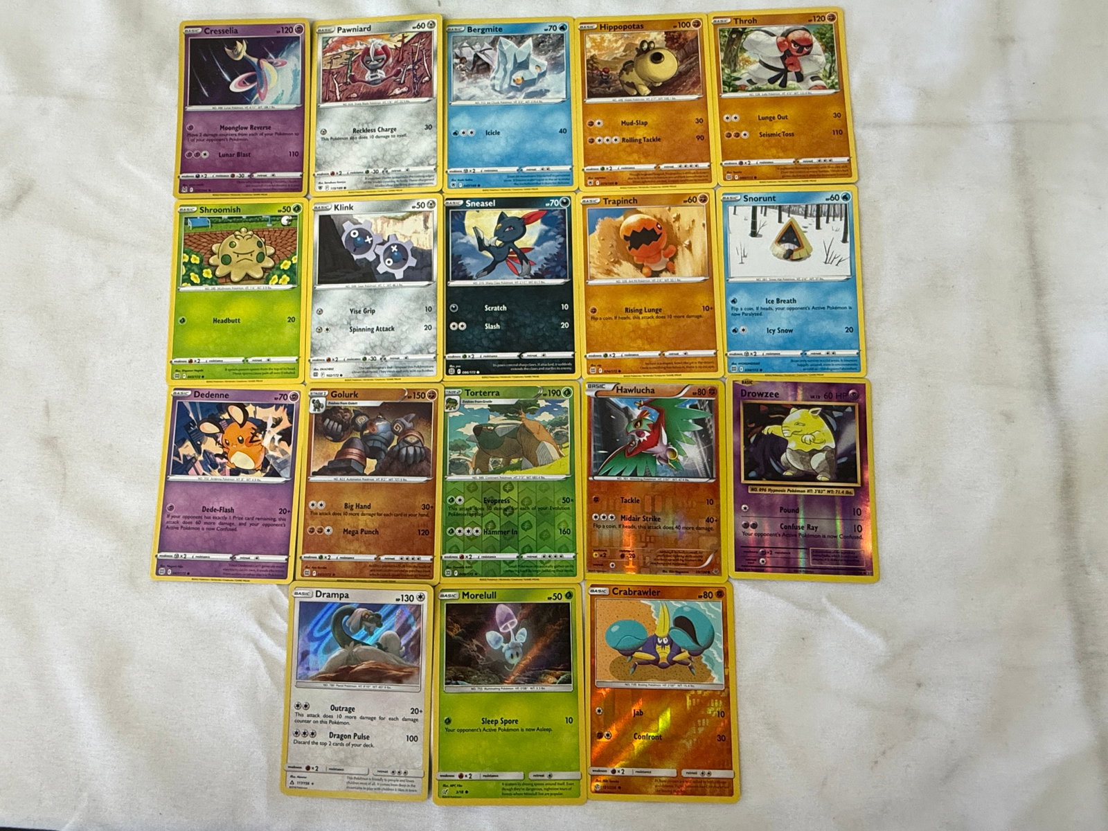 Pokemon TCG Shrouded Fable Set 18-Card Lot Cresselia Golurk Torterra Commons (1 of 2)