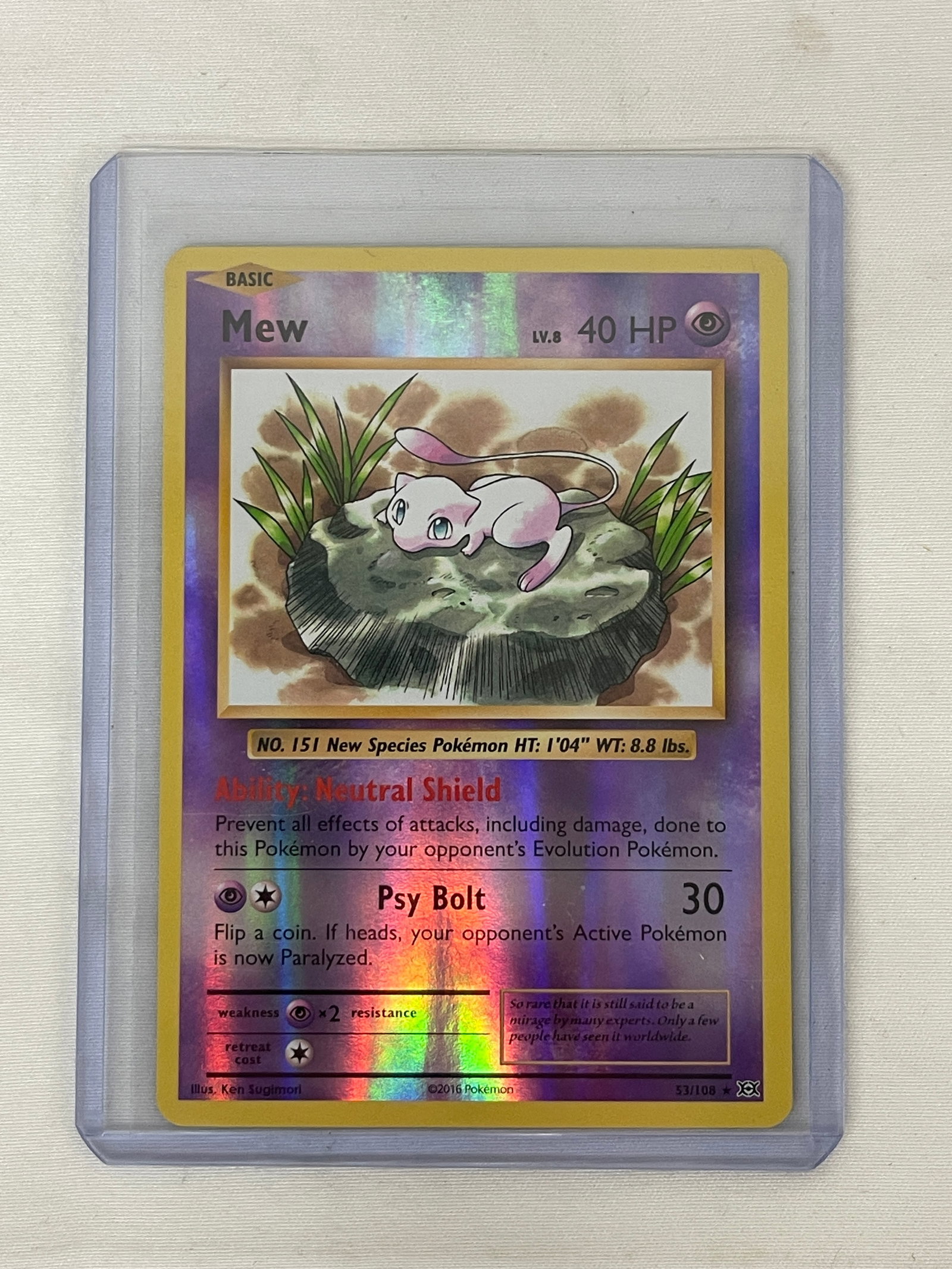 Mew Holo Rare Pokemon XY Evolutions 53/108 Trading Card 2016 (1 of 3)