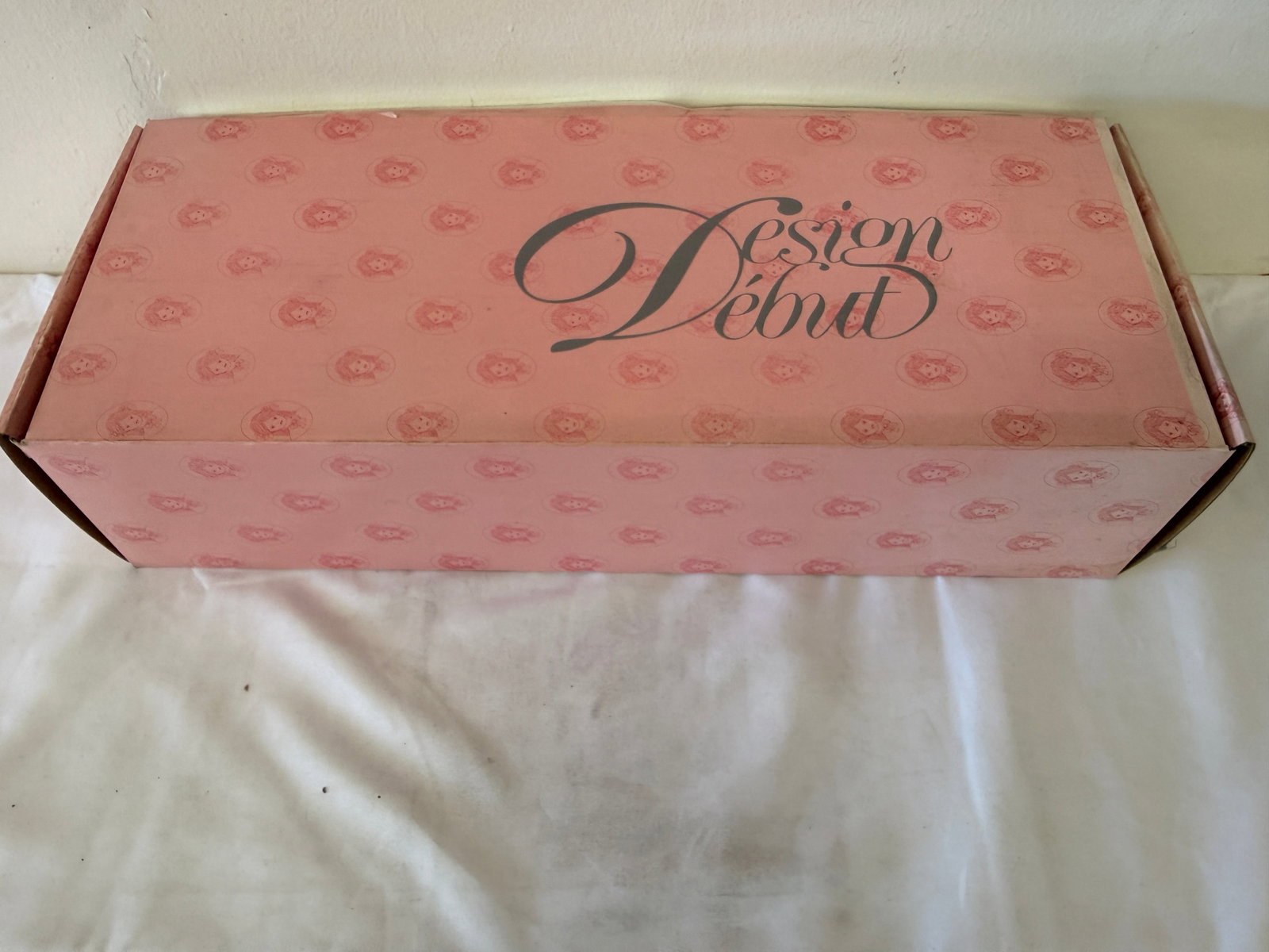 Design Debut Porcelain Collector Doll in Pink Lace Dress with Hat, Boxed (1 of 2)