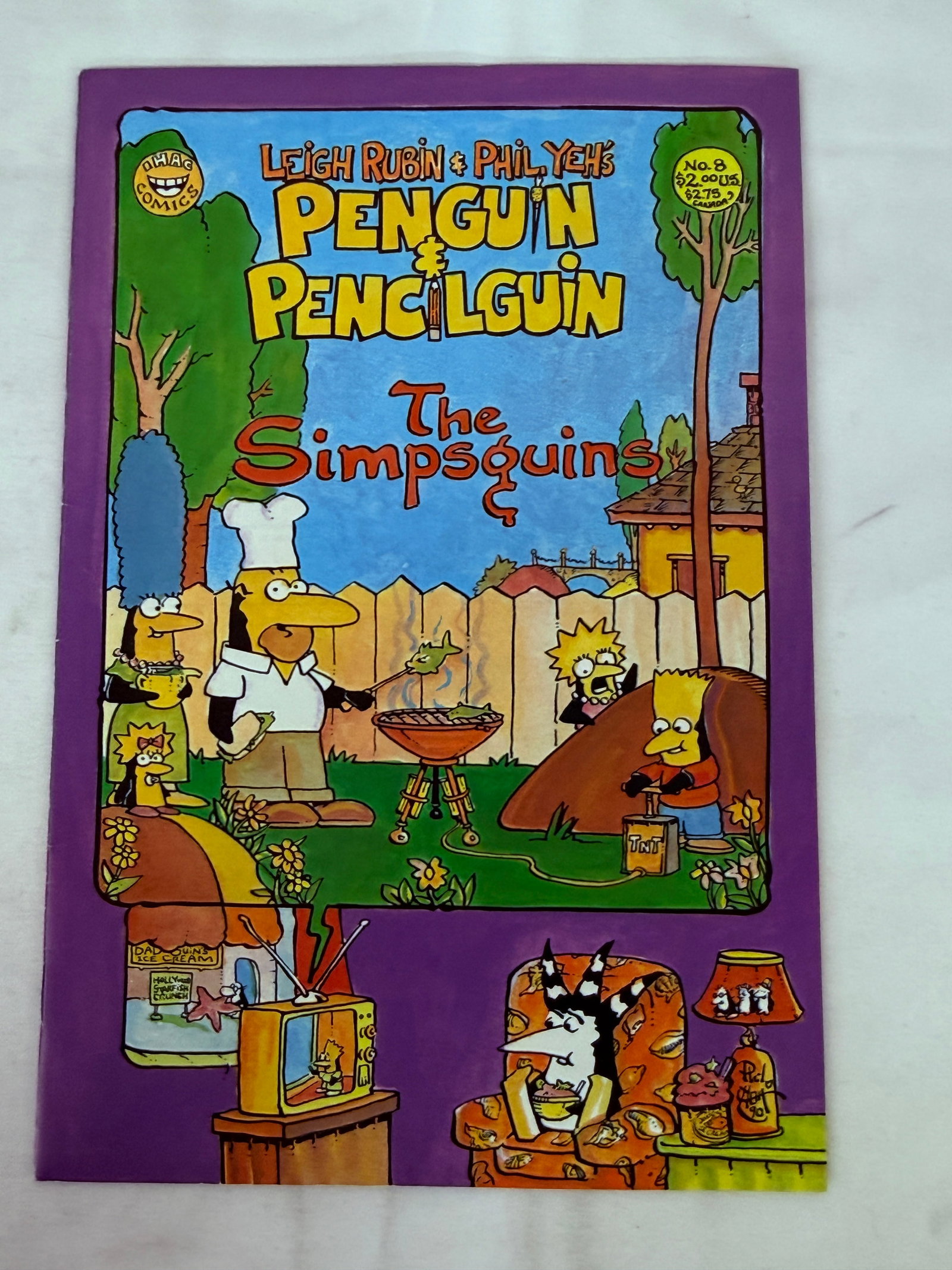 Penguin & Pencilguin #8 Simpsguins Simpsons Parody Comic Book 1994 Phil Yeh: Penguin & Pencilguin #8 Simpsguins Simpsons Parody Comic Book 1994 Phil Yeh