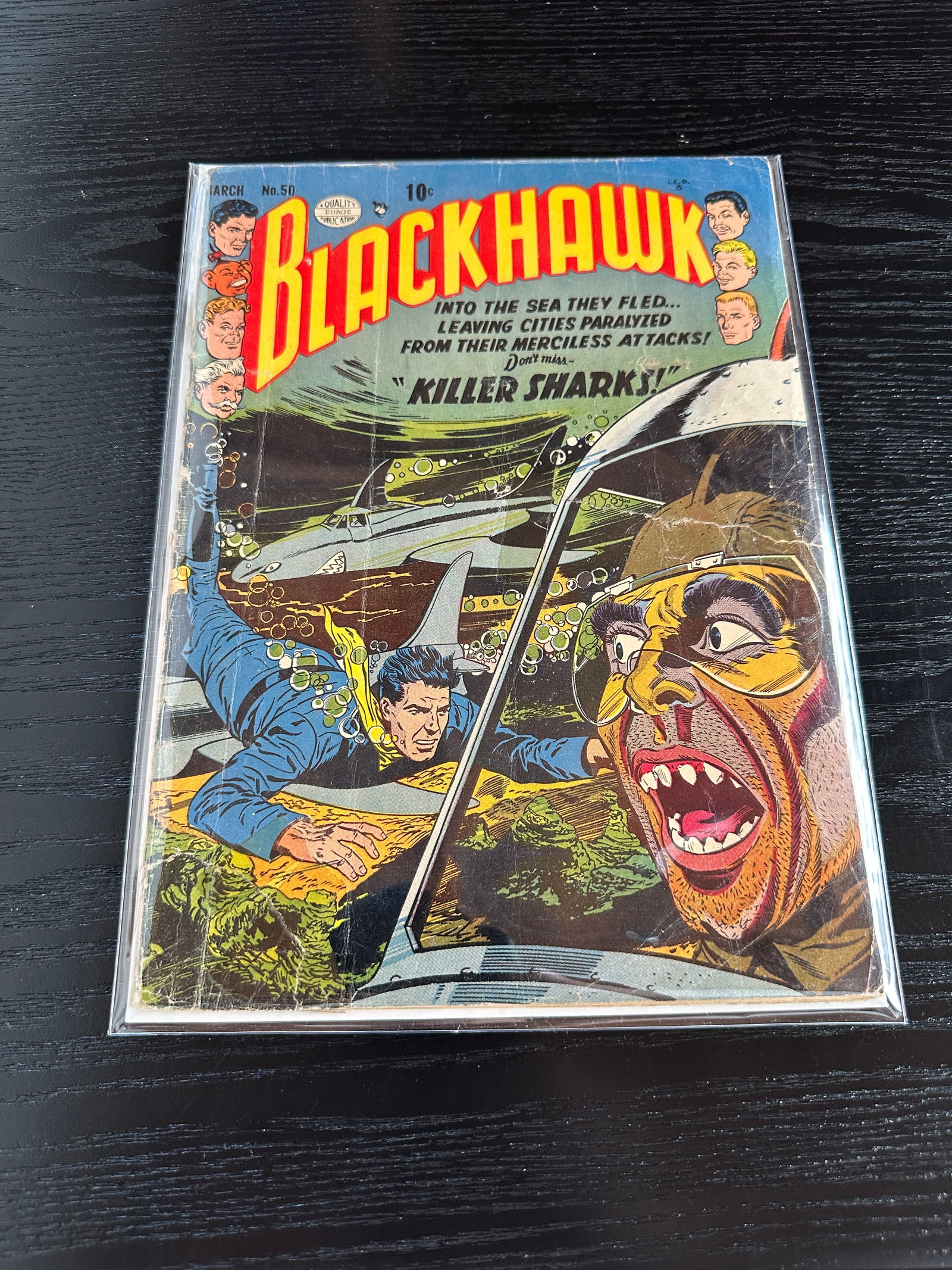 Blackhawk #50 Quality Comics Golden Age Comic Book March 1952 Killer Sharks (1 of 1)