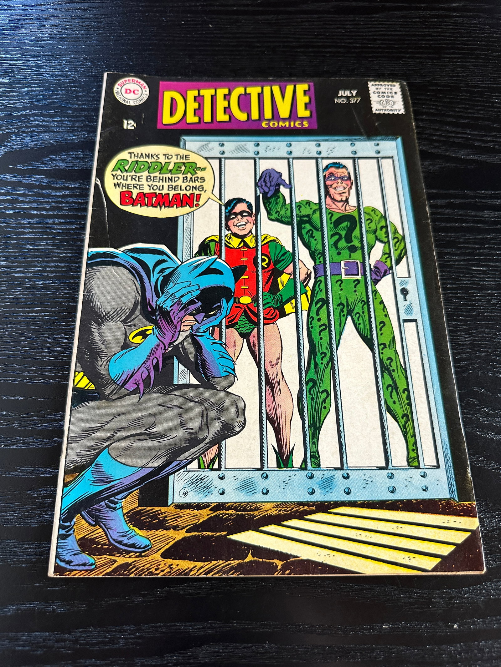 Batman Detective Comics #377 DC Silver Age Comic Book July 1968 Riddler Cover (1 of 2)