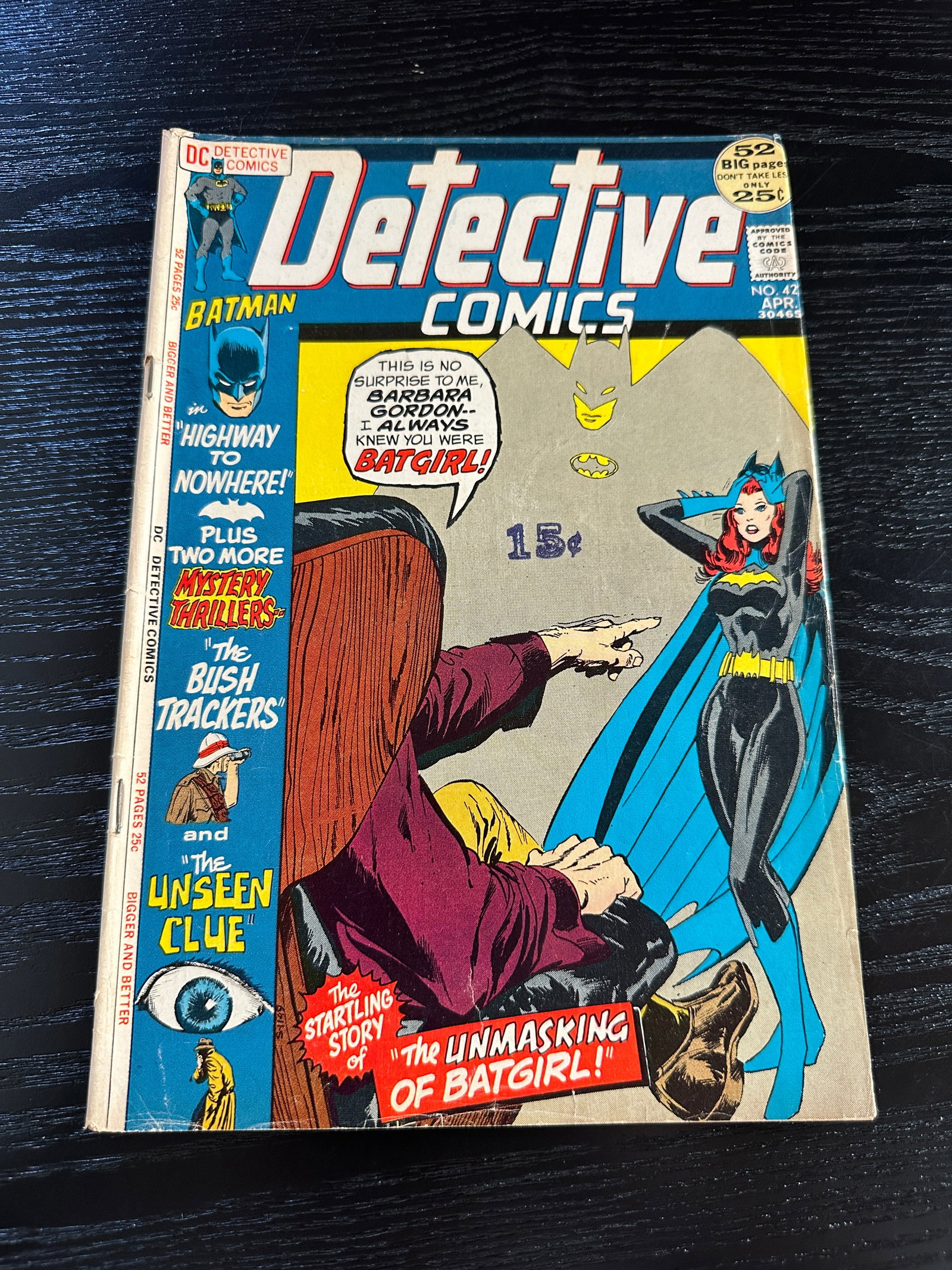 Detective Comics #422 DC Comics Batgirl Unmasking Silver Age Comic Book (1 of 2)