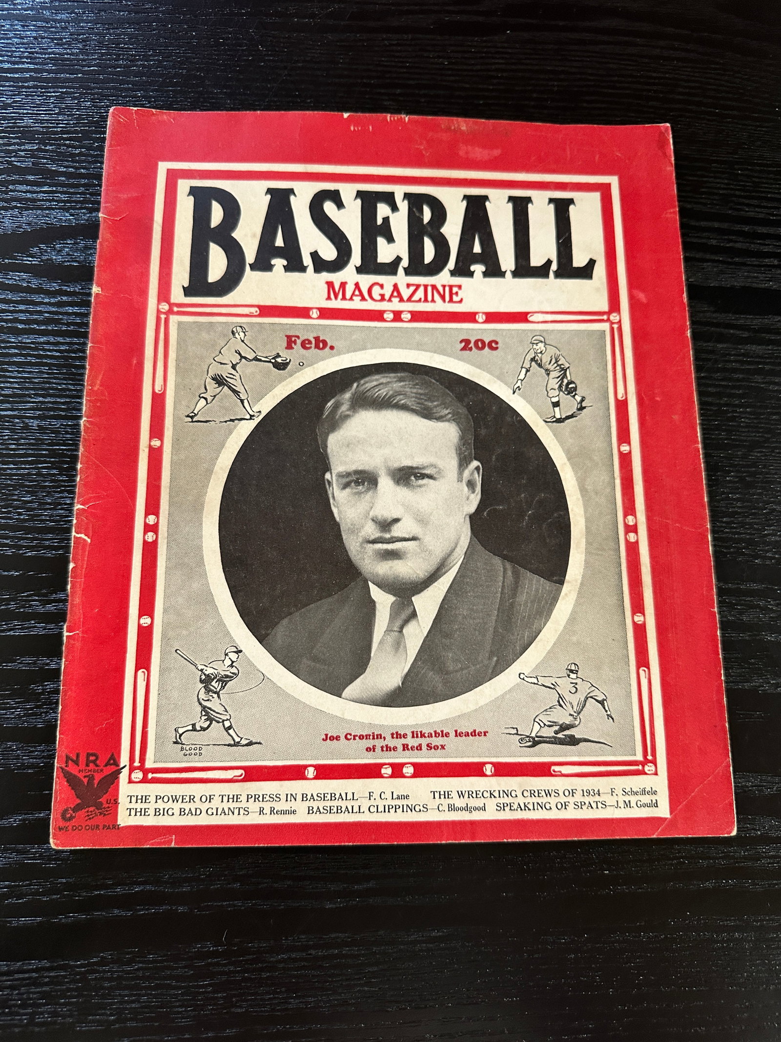 Baseball Magazine February 1934 Joe Cronin Boston Red Sox Vintage Issue: Baseball Magazine February 1934 Joe Cronin Boston Red Sox Vintage Issue