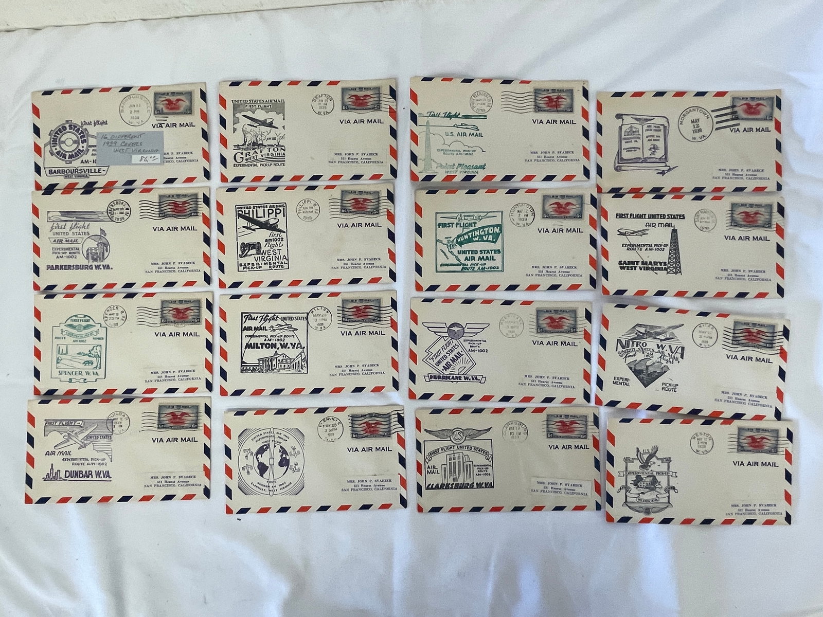 Vintage Air Mail Ephemera Collection Lot (1 of 6)