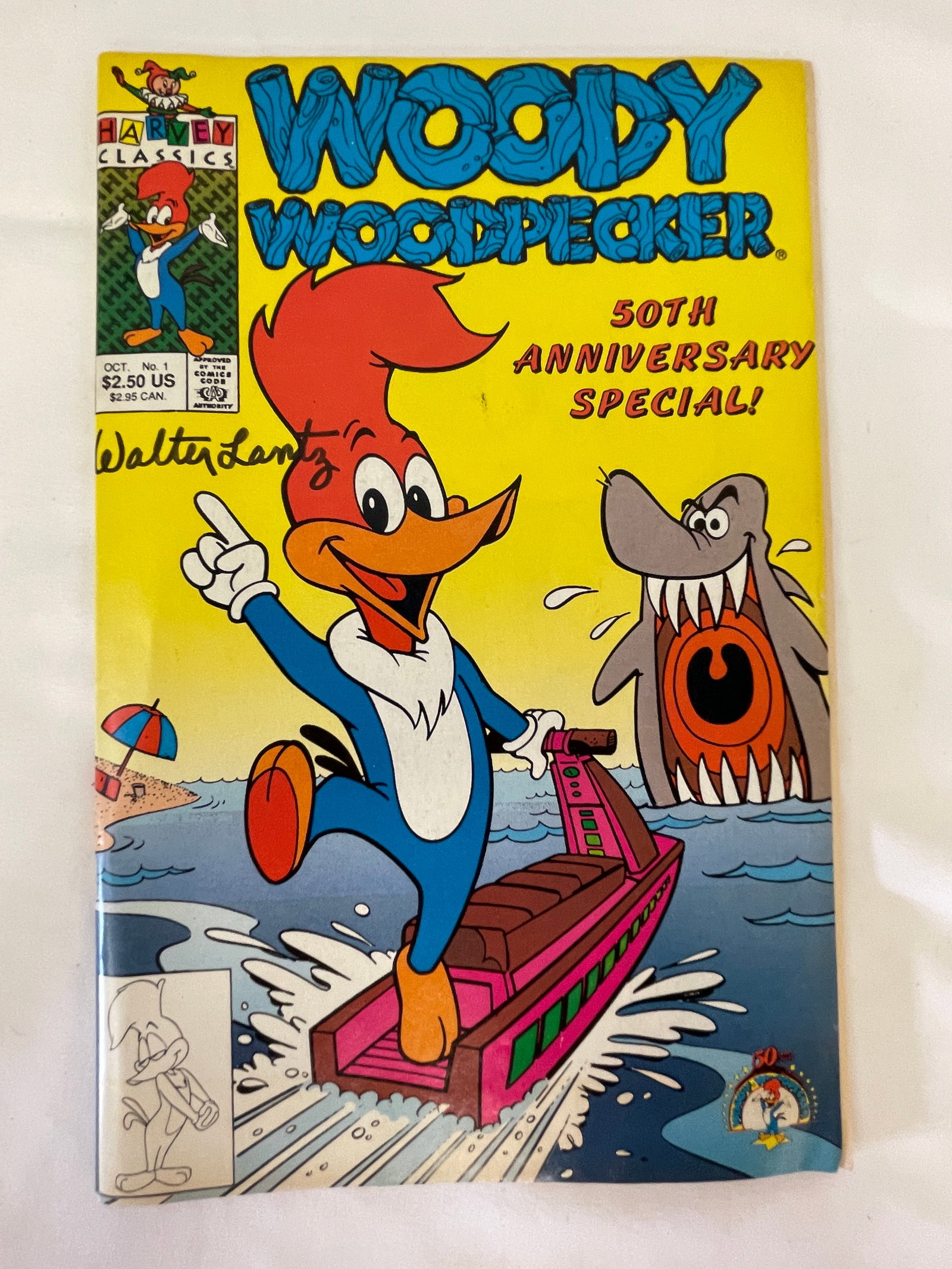 Woody Woodpecker Harvey Comics 50th Anniversary Special No.1 Signed Walter Lantz (1 of 4)